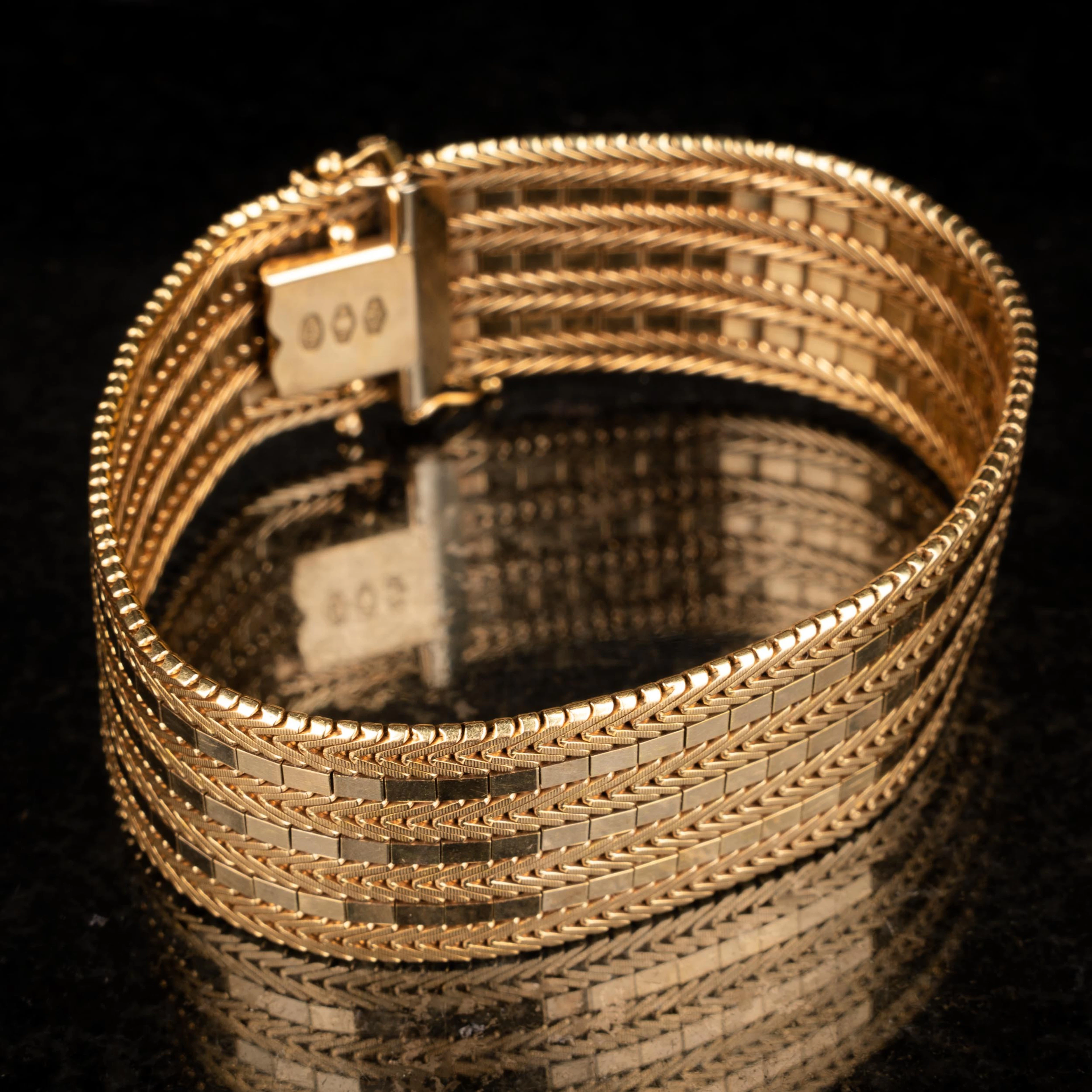 ARMBAND/LÄNK, Uno A Erre, Italien, 18k, guld, 67 gram.