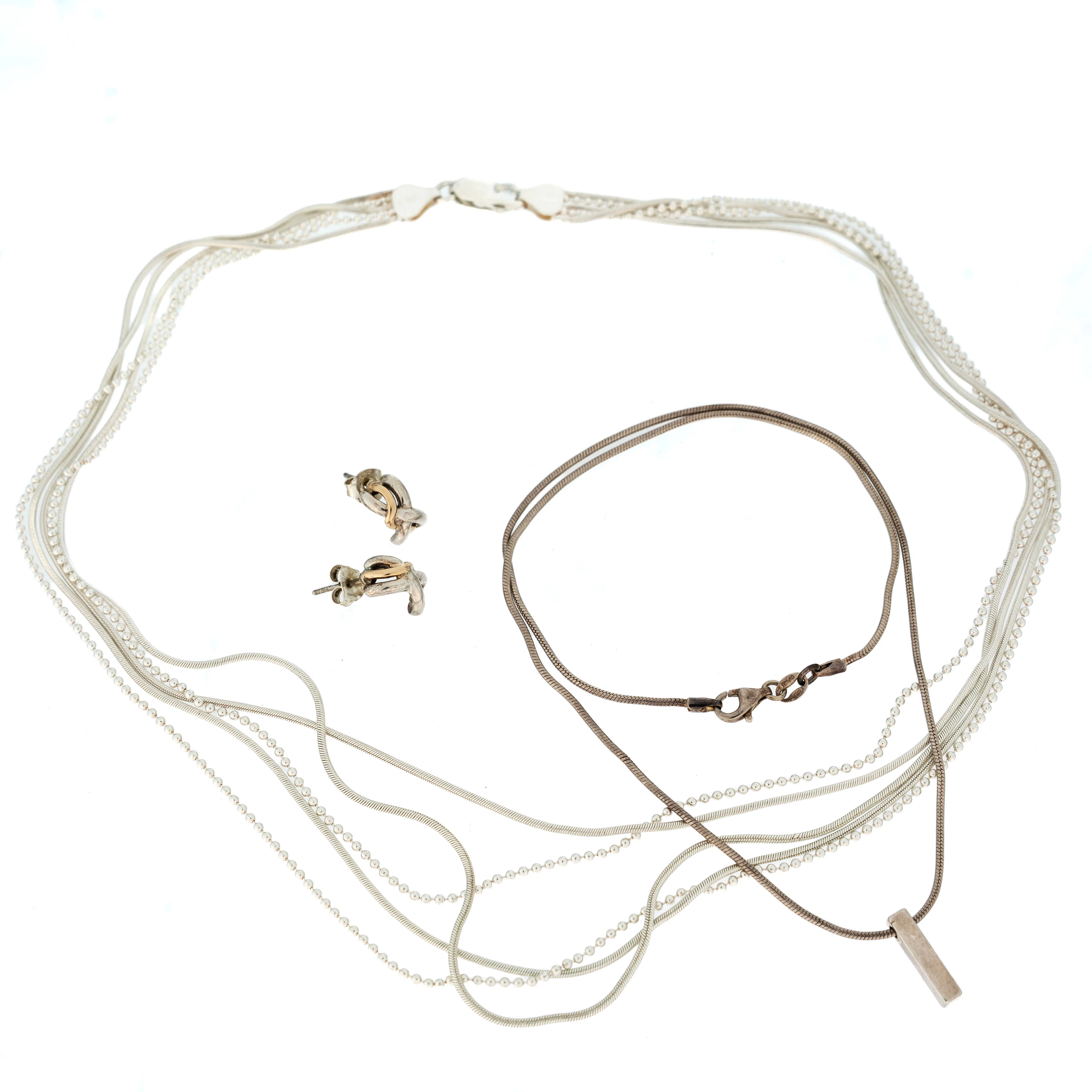 HALSBAND & ÖRHÄNGEN. 925-Sterling Silver 1900-tal (4st).