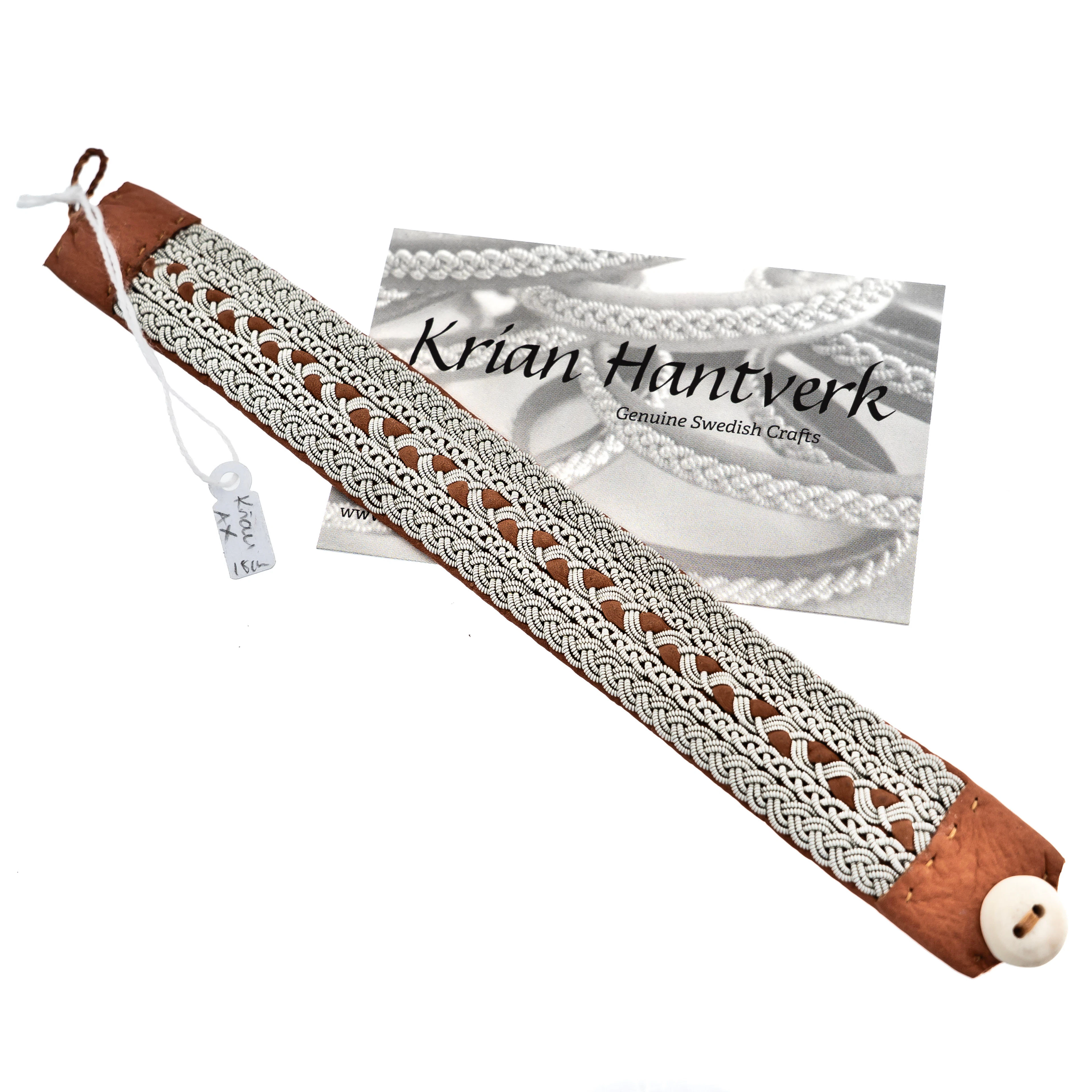 ARMBAND, Tenntråd och läder, Sameslöjd.