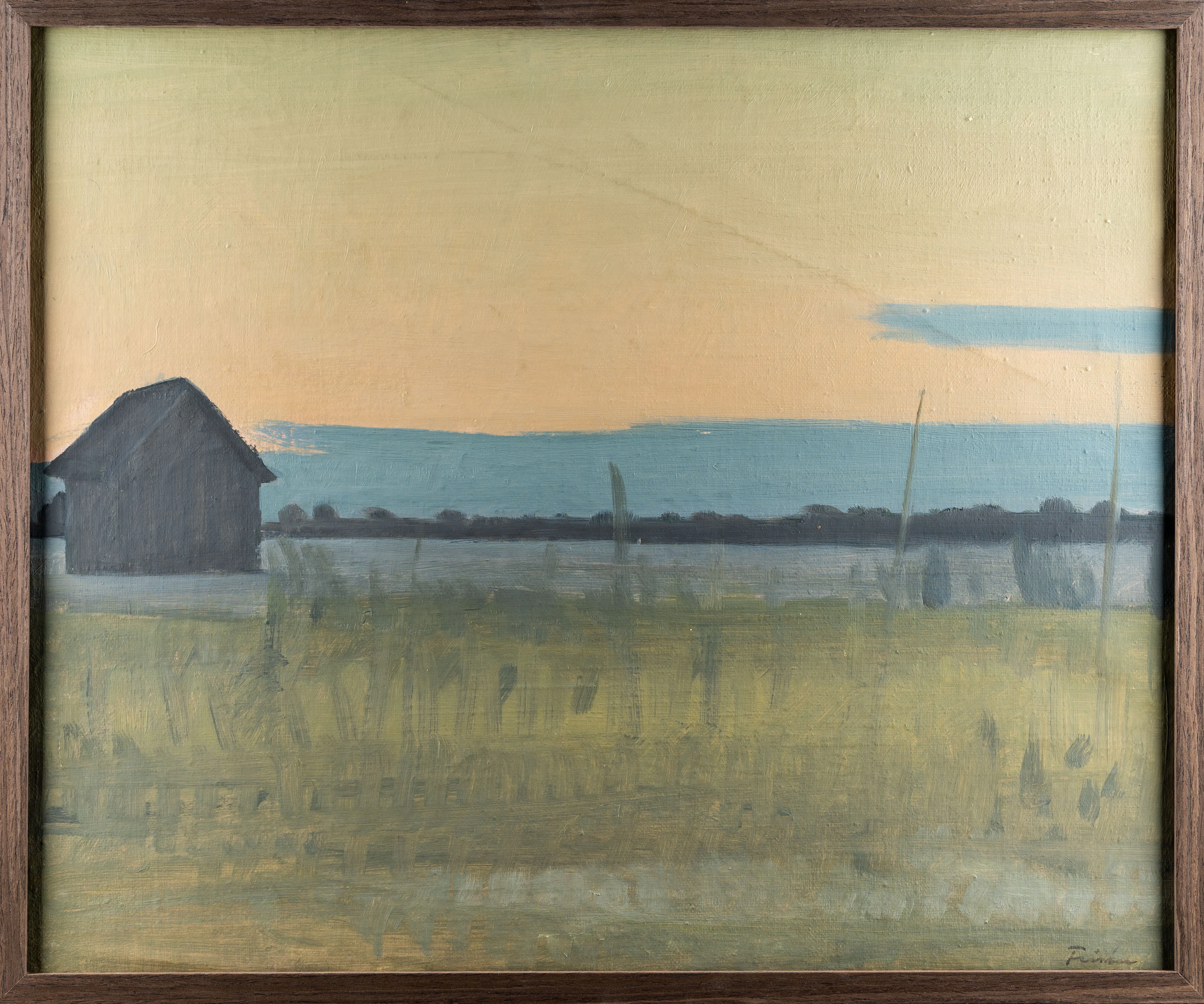 VERA FRISÉN. Olja på duk, Åkervy, 1900-tal.