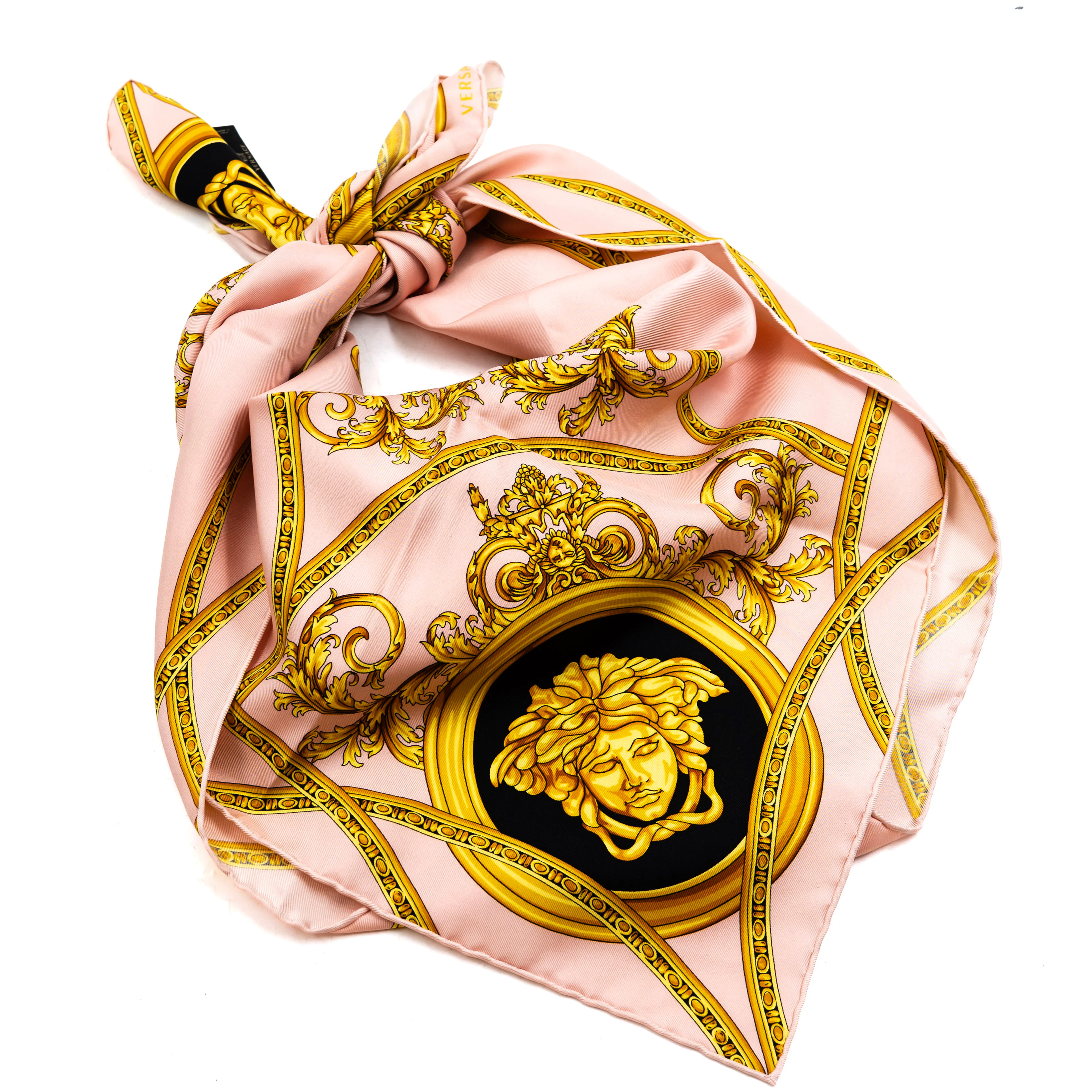 VERSACE. Sjal, "Barocco", siden, 85 × 85 cm.