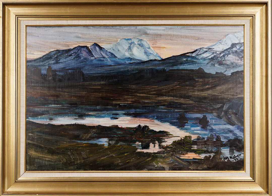 LARS MATSON. Olja på pannå, "Augusti-skymmning", Signerad och datera 1978.