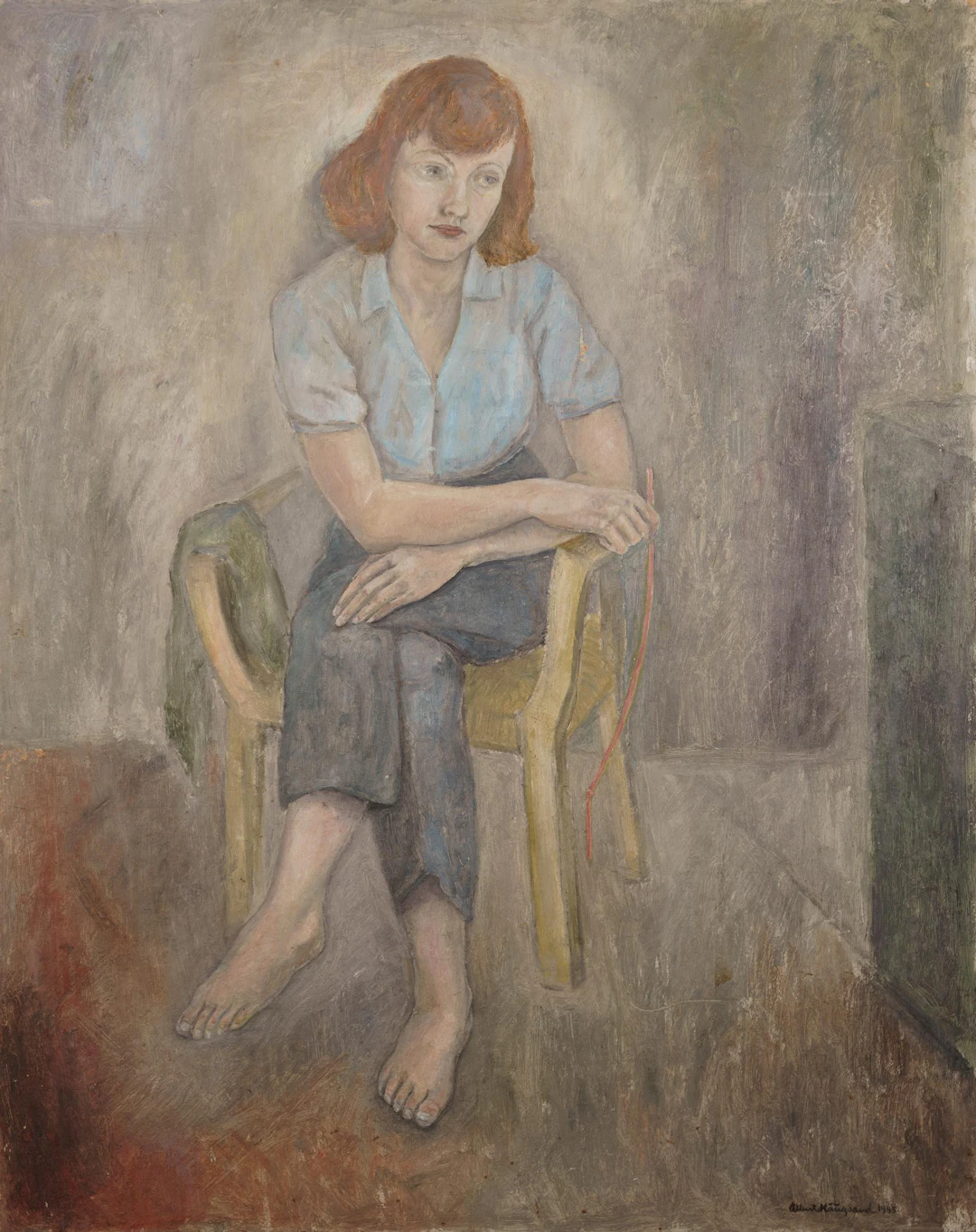 OIDENTIFIERAD KONSTNÄR. Olja på pannå, Signerad, 1945.