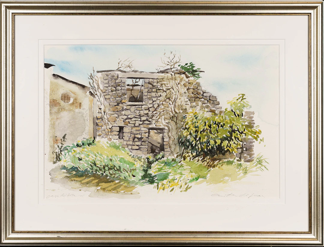 ANITA LÖFMAN. Akvarell på papper, "Casa del Arte", Signerad, 2005.