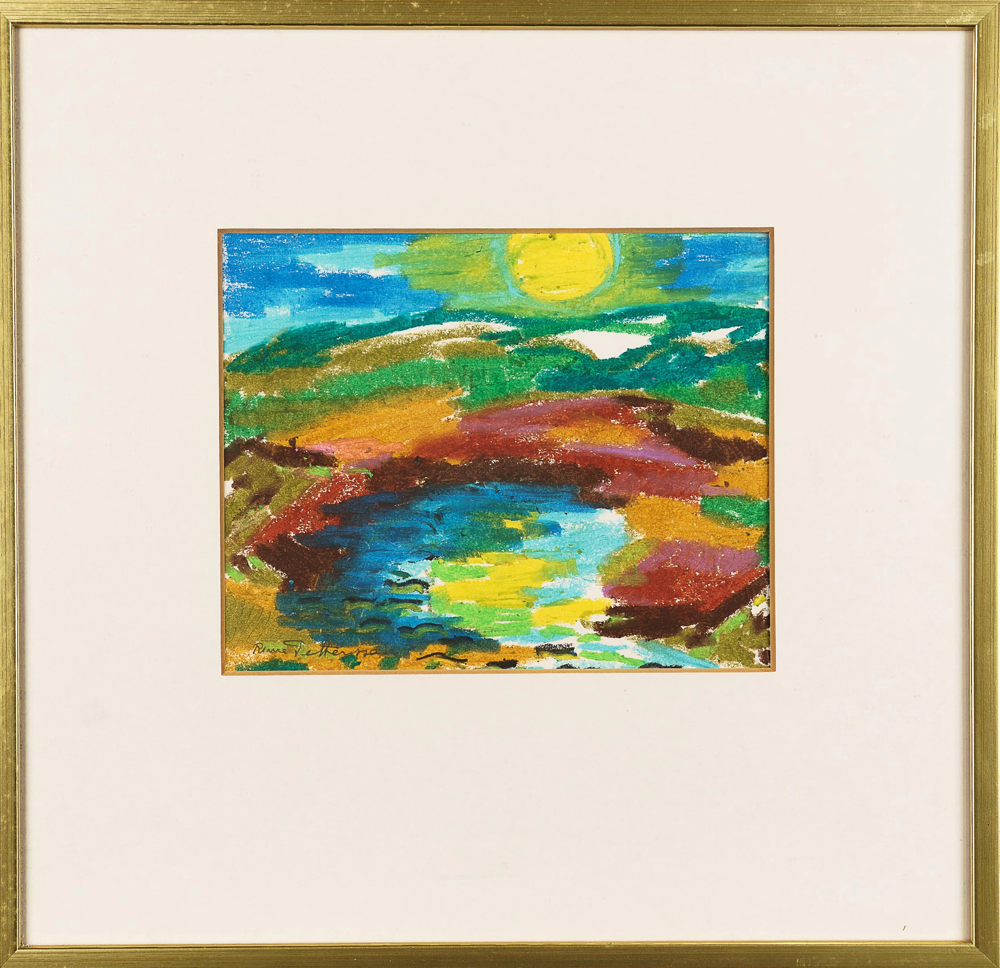 RUNE PETTERSSON. Pastell på papper, Landskapsmotiv, Signerad 1900-tal.
