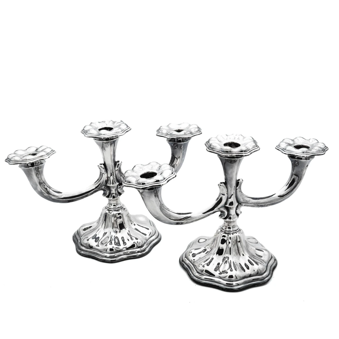 KANDELABRAR. C.G Hallberg, Silver 1948 (2st).