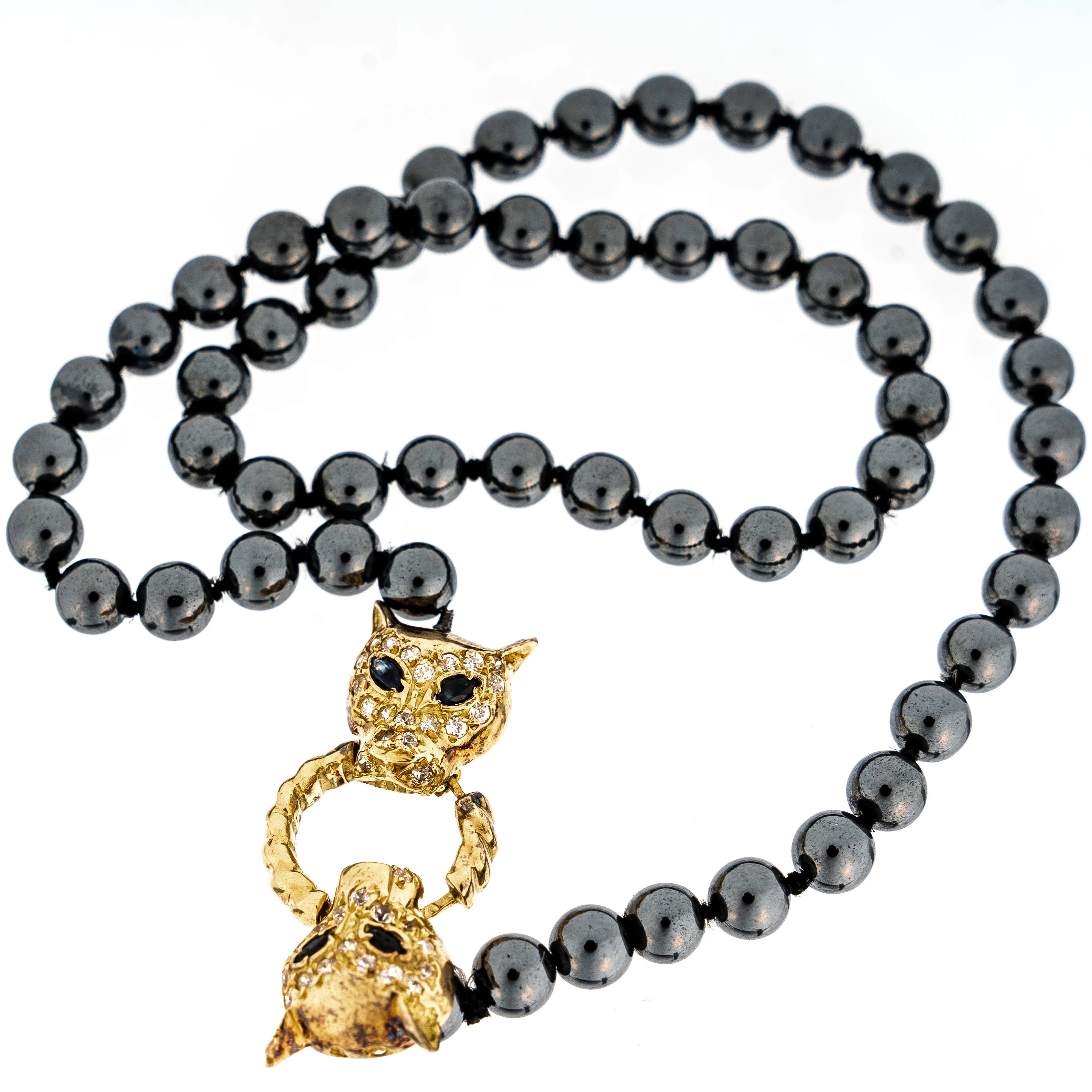 HALSBAND. Hematit & 14K Guld 1900-tal.