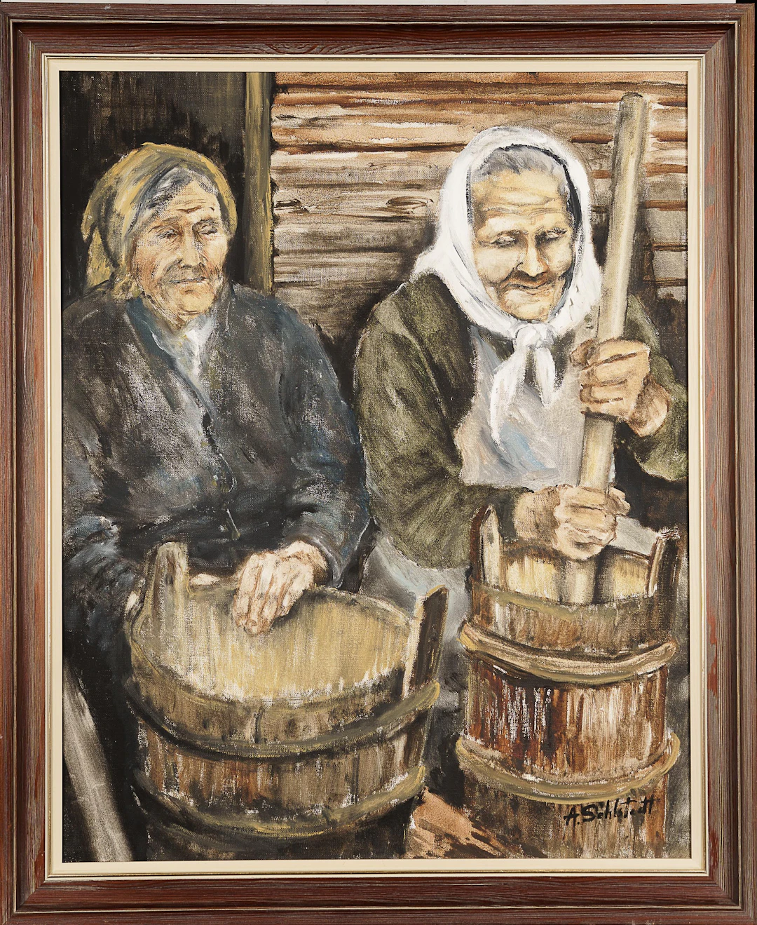 ANN-LIZ SEHLSTEDT. Olja på duk, genremotiv, signerad.