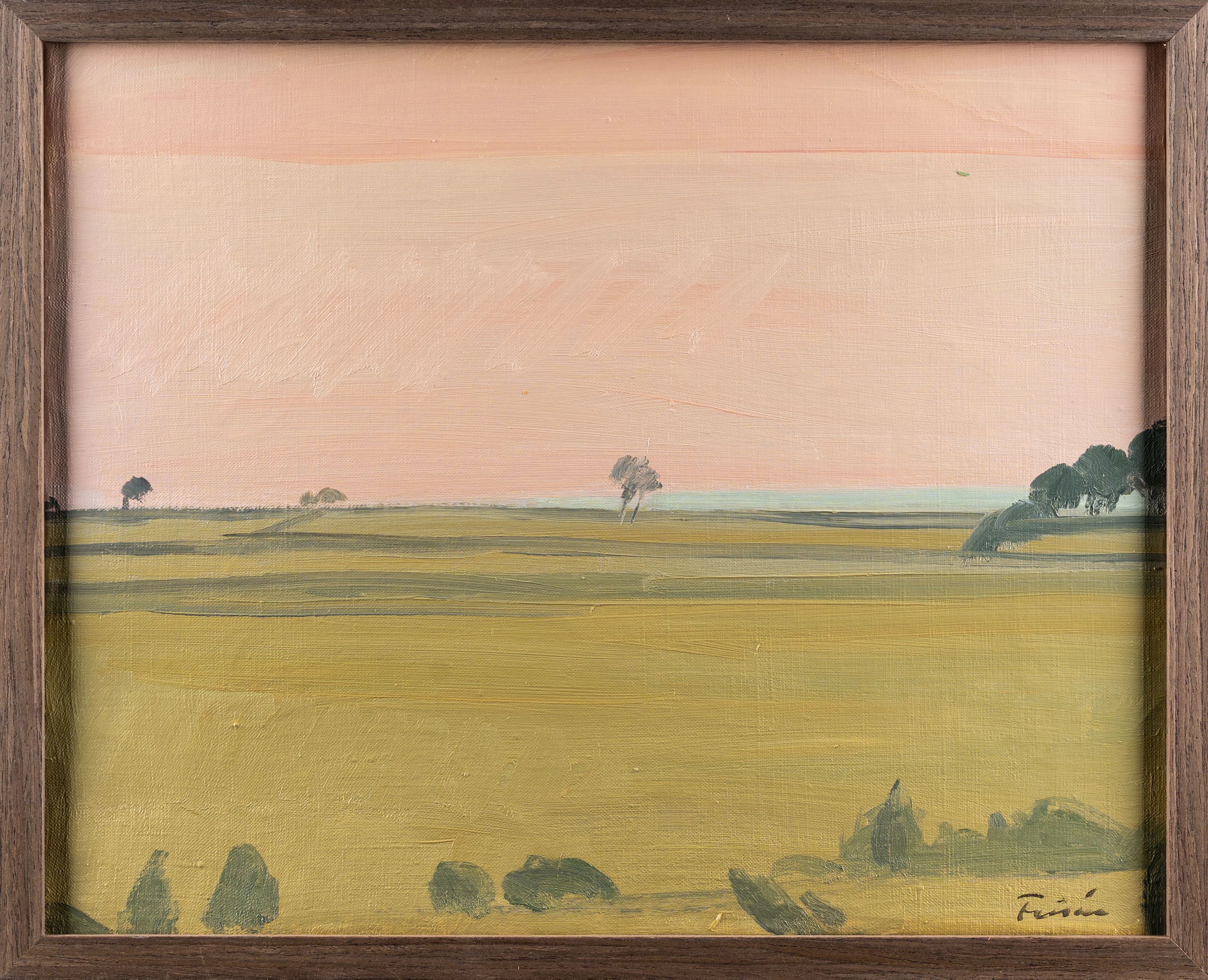 VERA FRISÉN. Olja på duk, Landskap med skymmande himmel, 1900-tal.