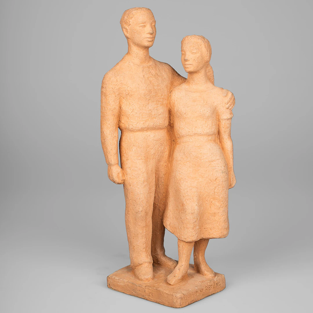 DAVID WRETLING. SKULPTUR, terrakotta, signerad och daterad 1961.