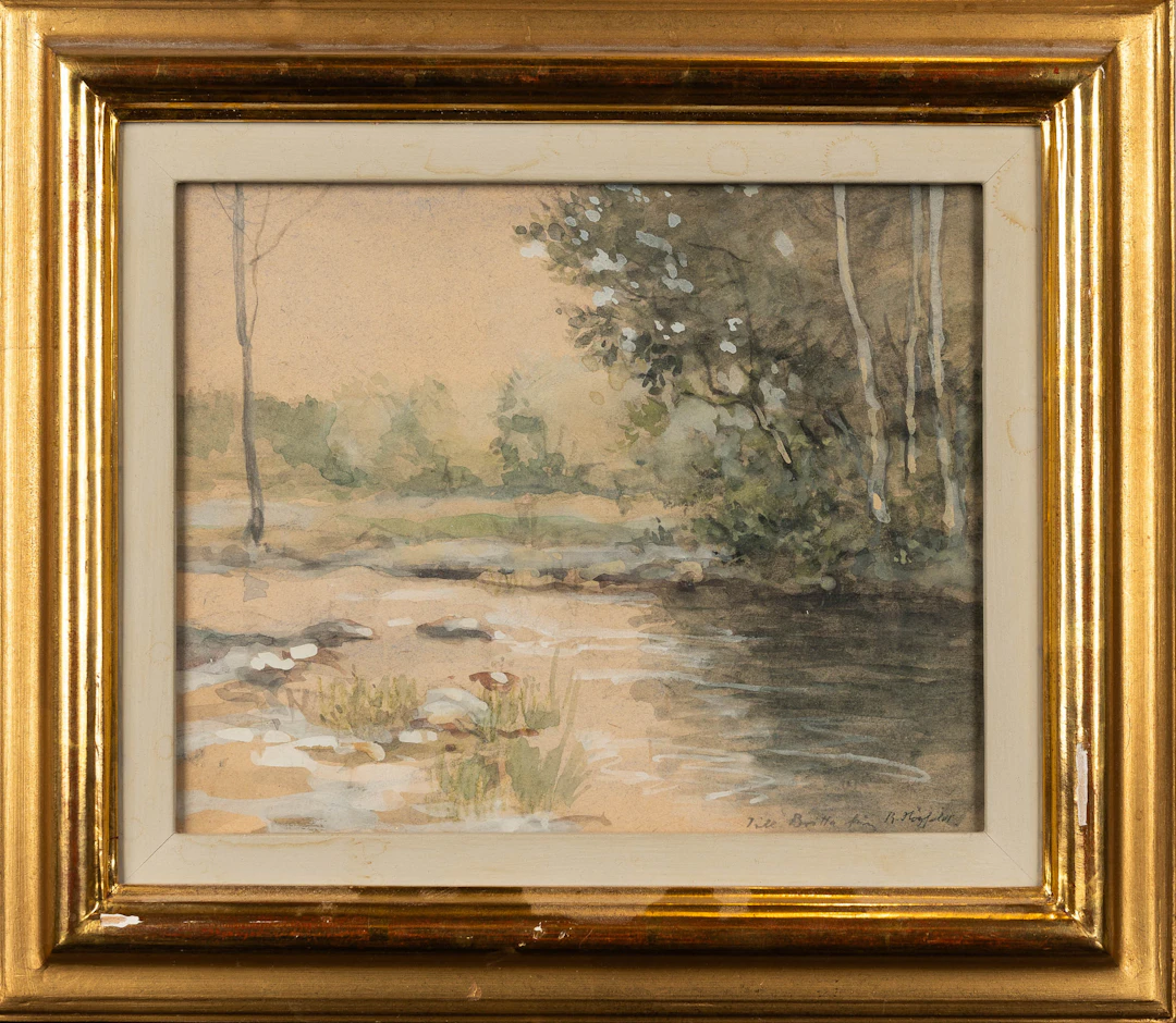 ROBERT HÖGFELDT. Blandteknik på papper, Motiv: Naturmotiv, Signerad: