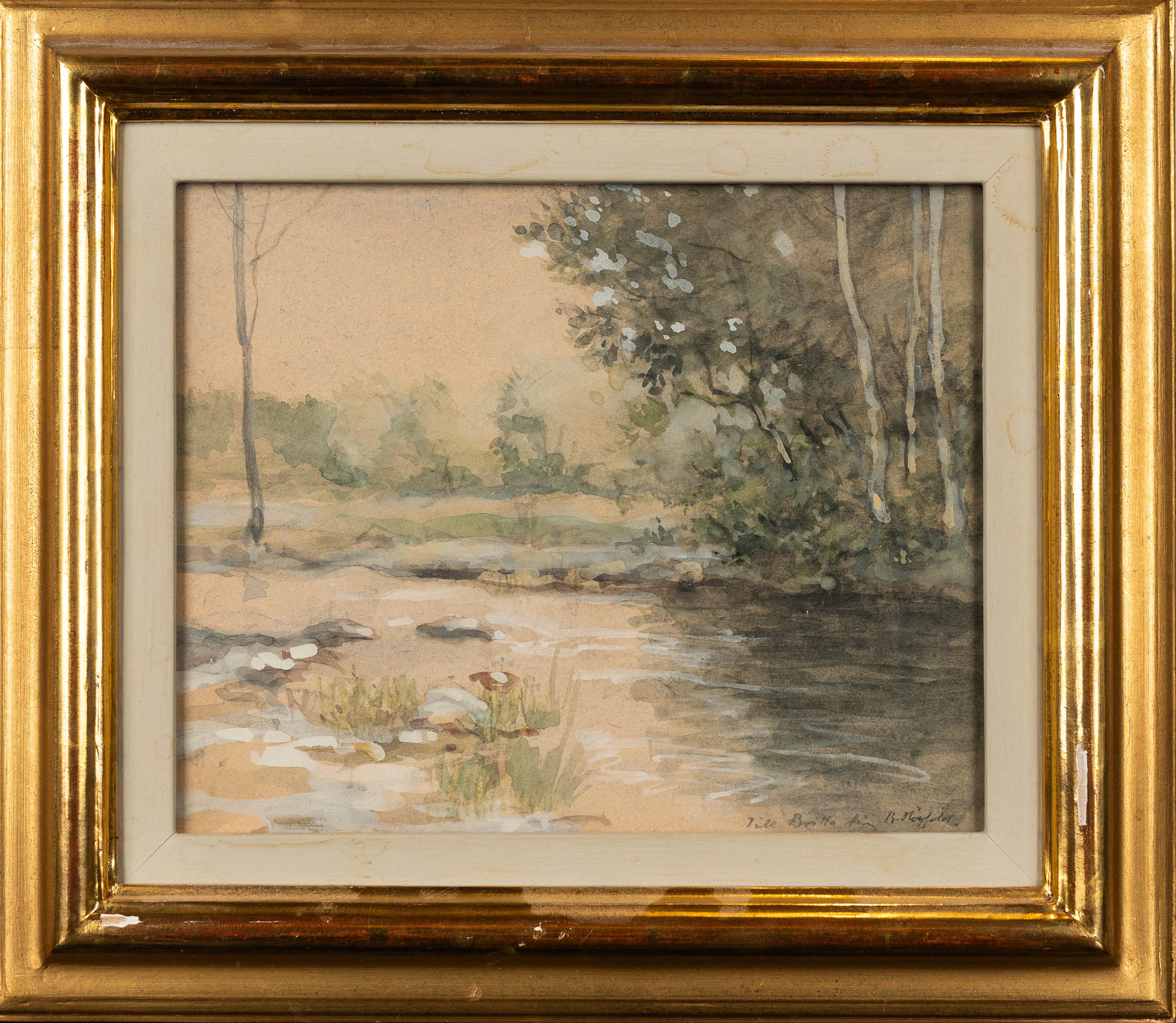 ROBERT HÖGFELDT. Blandteknik på papper, Motiv: Naturmotiv, Signerad: