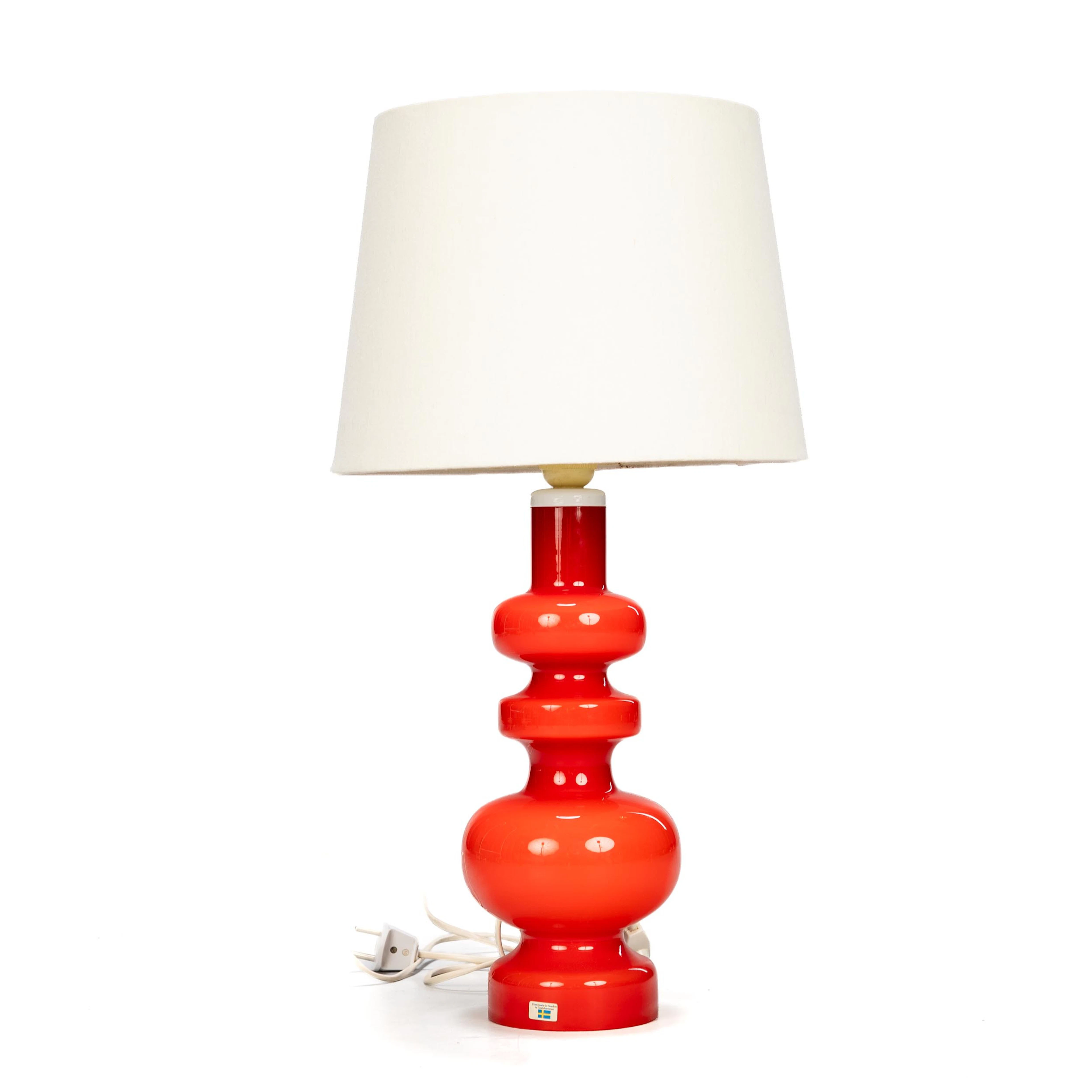 GUNNAR ANDER. Bordslampa, Glas, Lindshammar.
