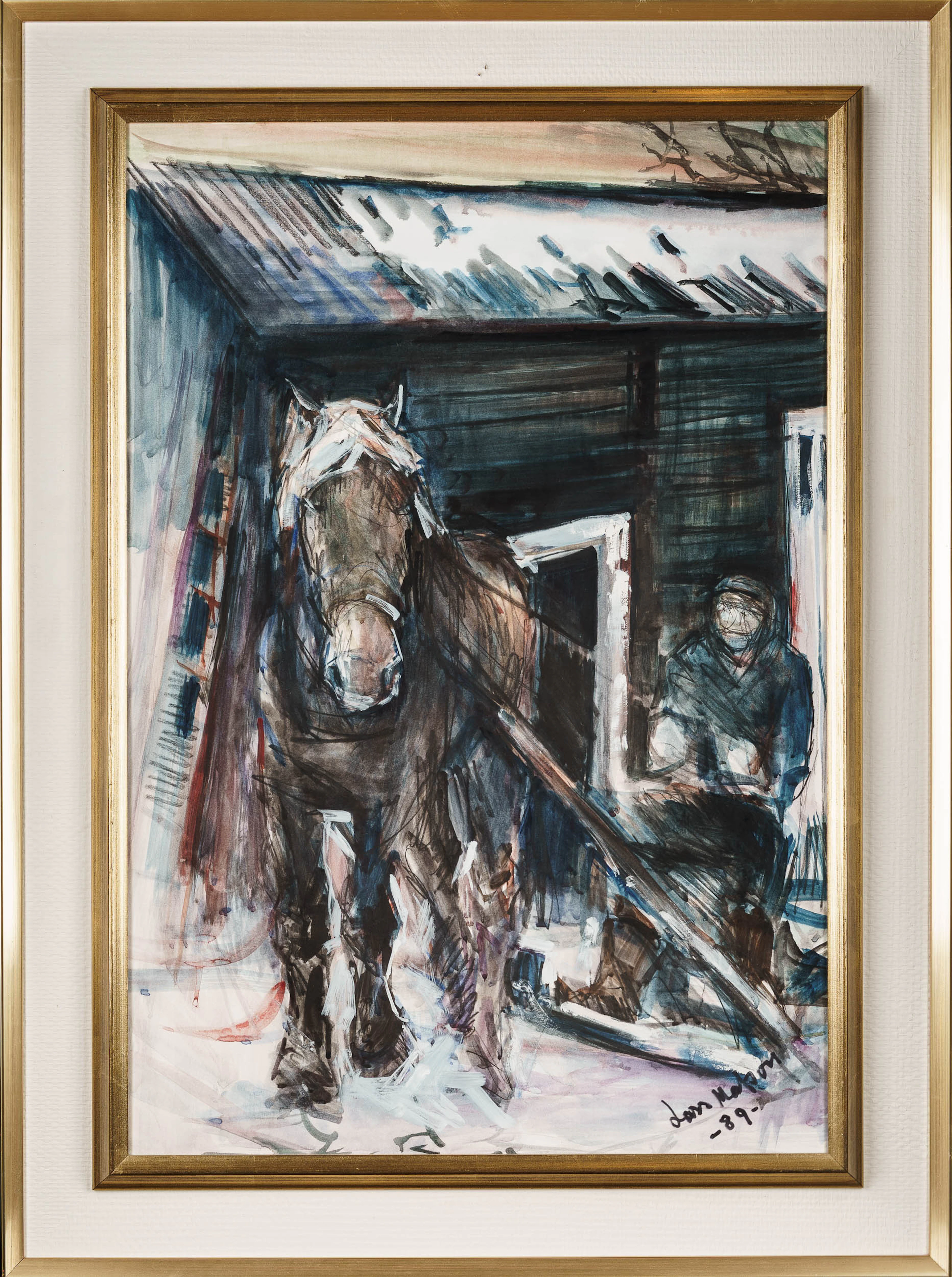 LARS MATSON. BLANDTEKNIK, akvarell, gouache och kål.
