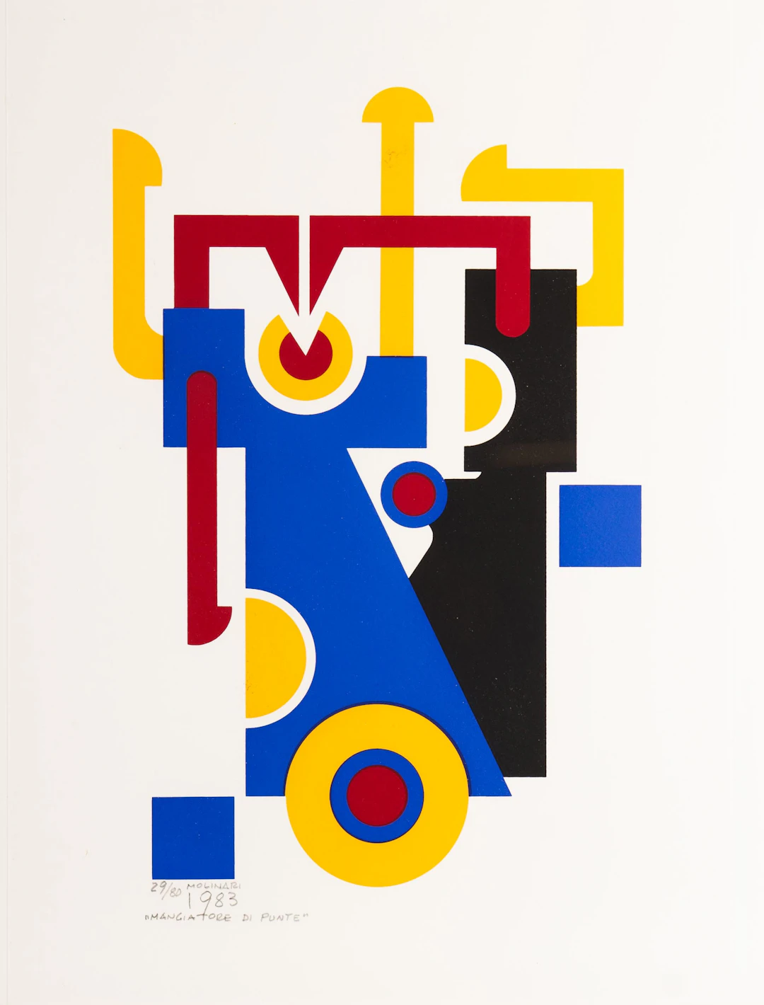 MARIO MOLINARI. Färgserigrafi, "Mangia tore di punte", Signerad, daterad