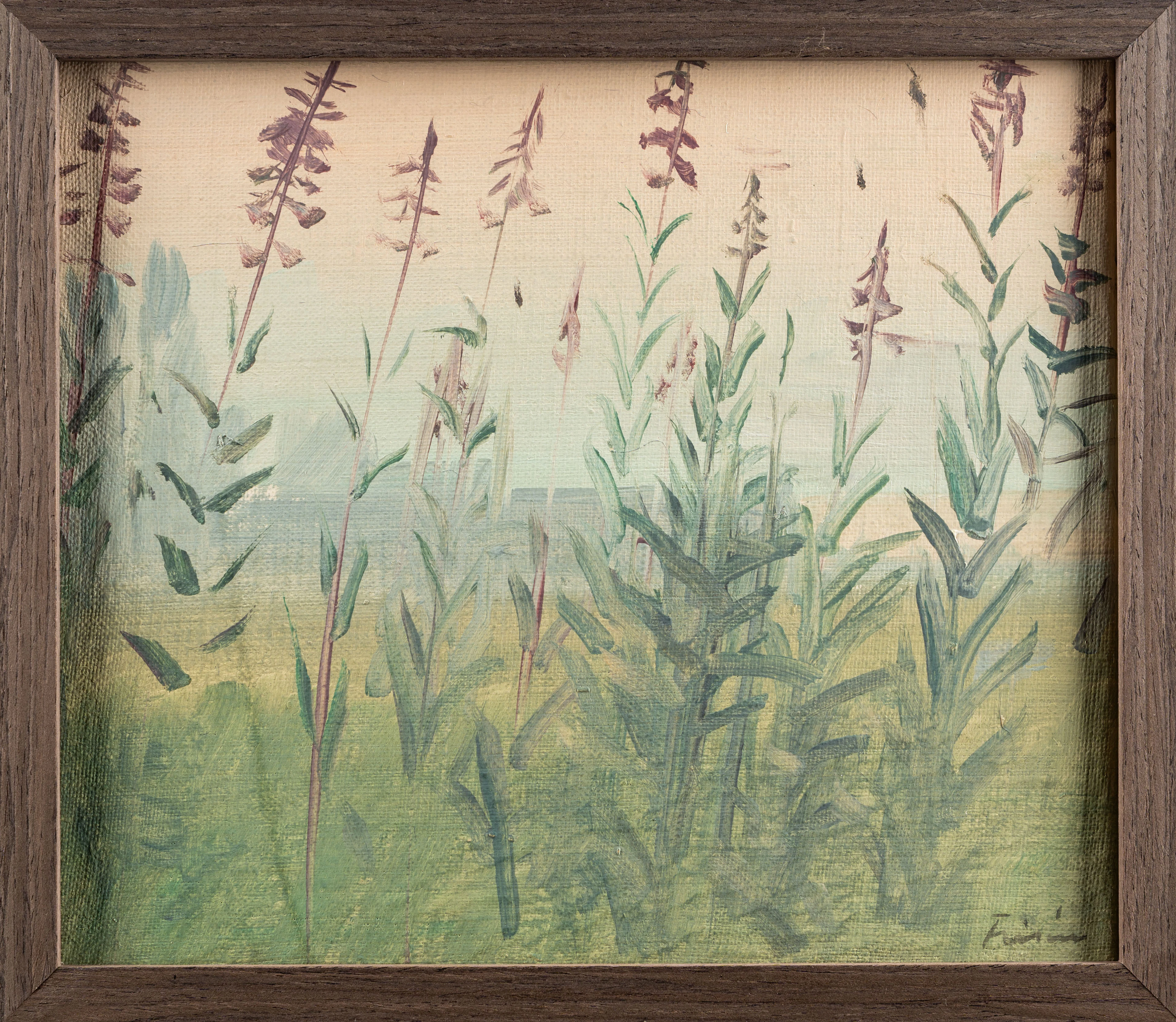 VERA FRISÉN. Olja på duk, Blomstrande äng, 1900-tal.