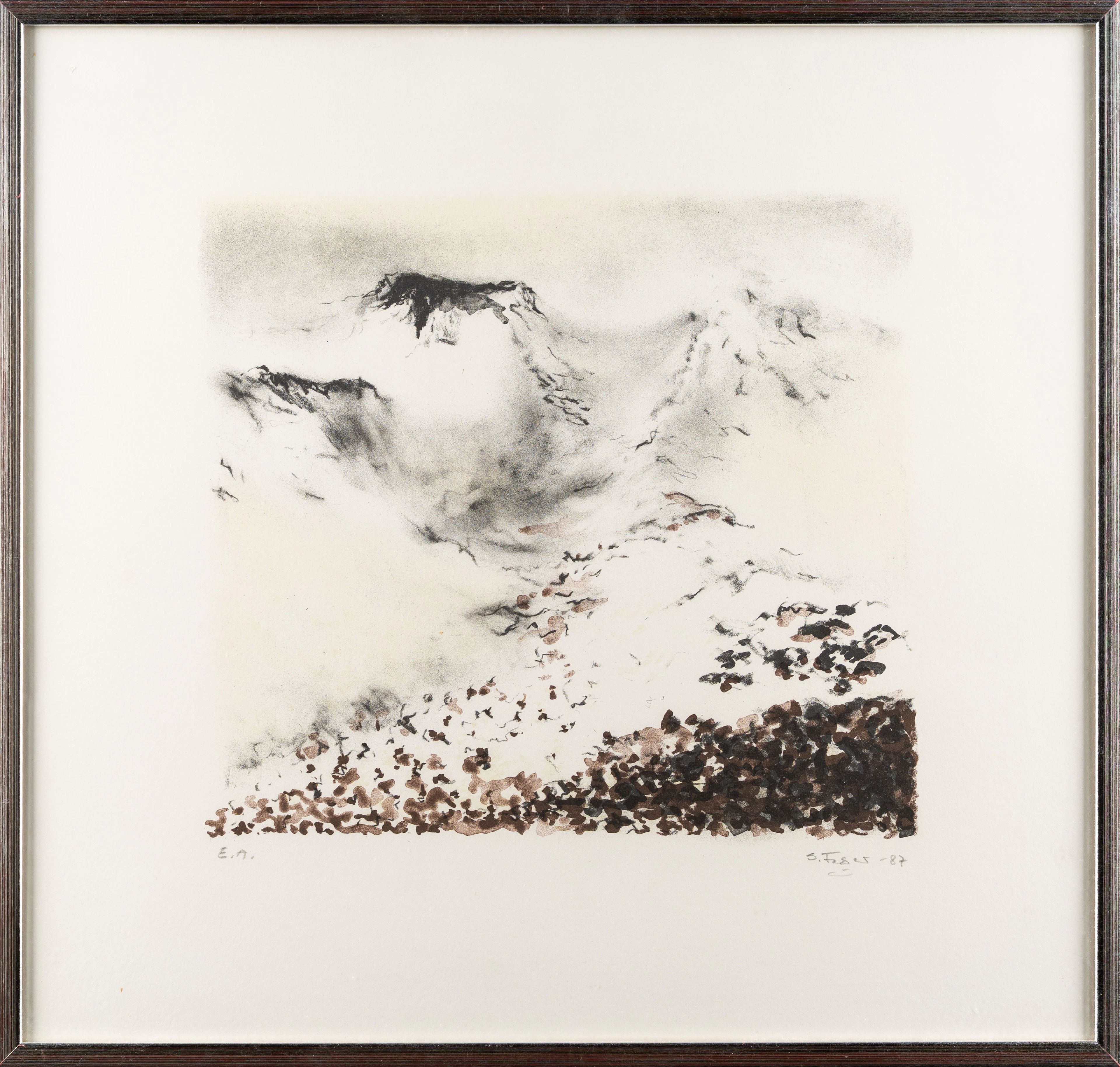 SIXTEN FAGER. Färglitografi, Signerad, 1987.