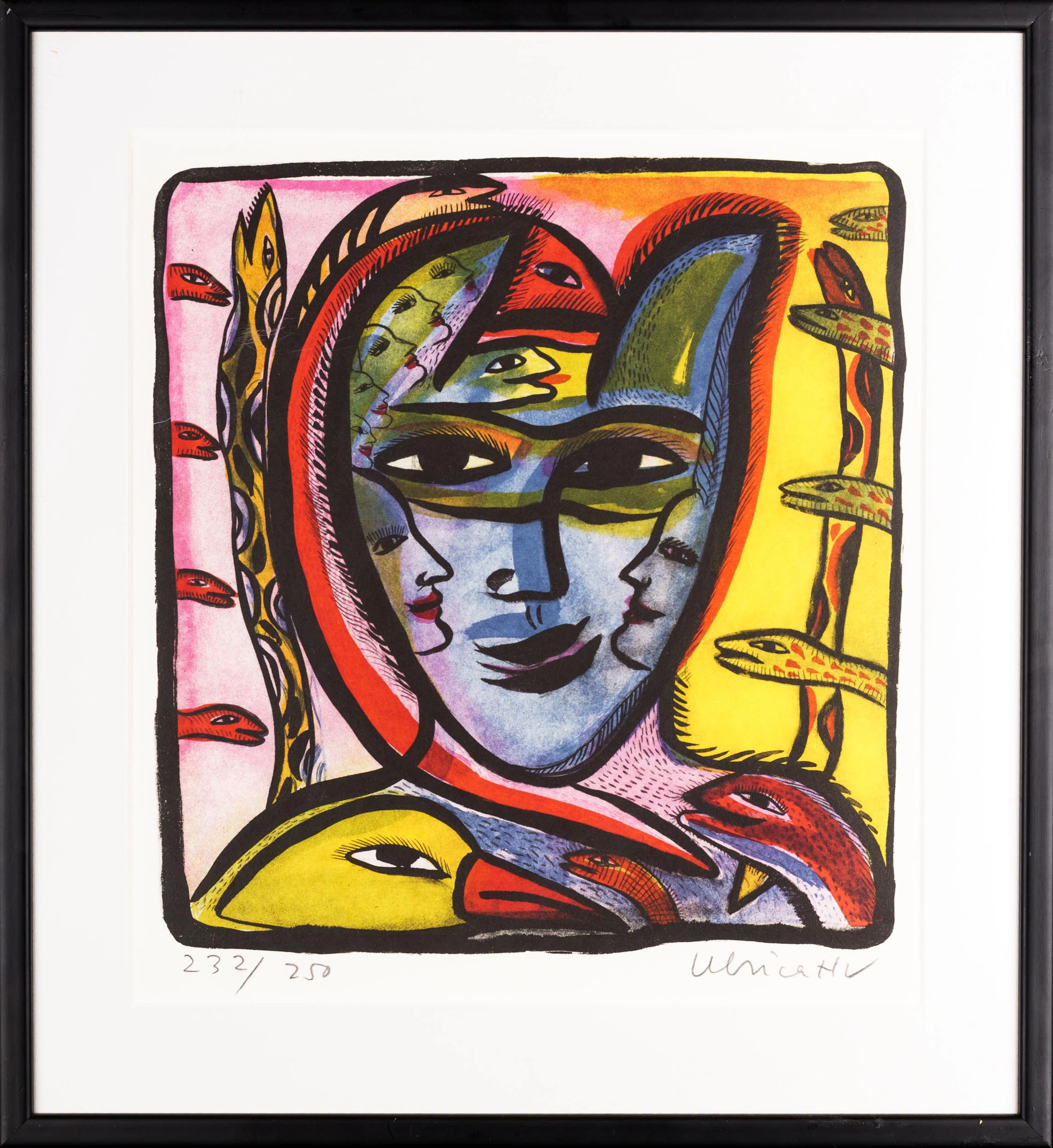 ULRICA HYDMAN-VALLIEN. Färglitografi, "Catman" signerad, numrerad 235/250.