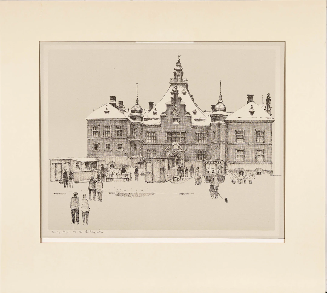 ÅKE PETTERSSON-NÅW. Litografi "Torgdag, Umeå", Numrerad: HC 1/30, Signerad.