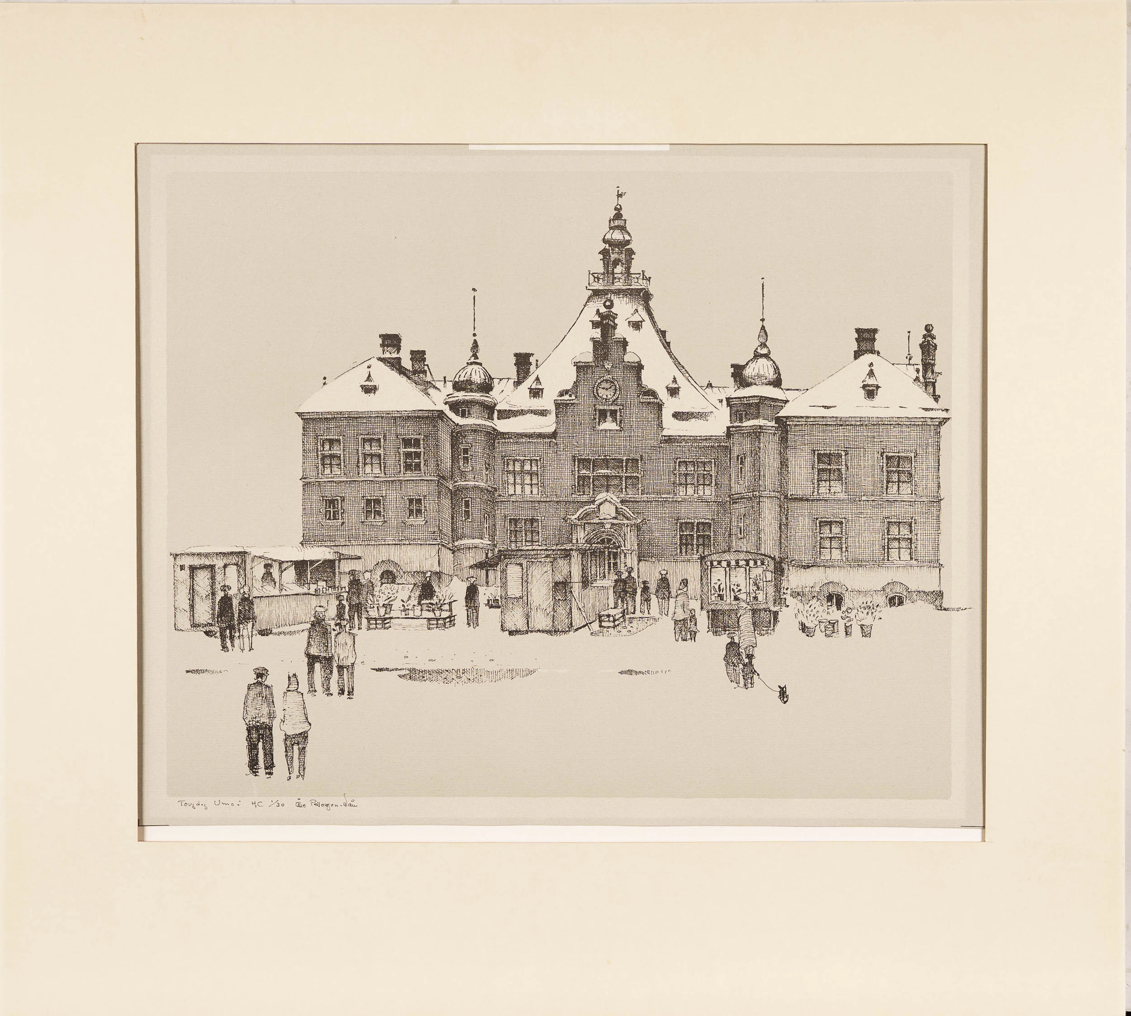 ÅKE PETTERSSON-NÅW. Litografi "Torgdag, Umeå", Numrerad: HC 1/30, Signerad.