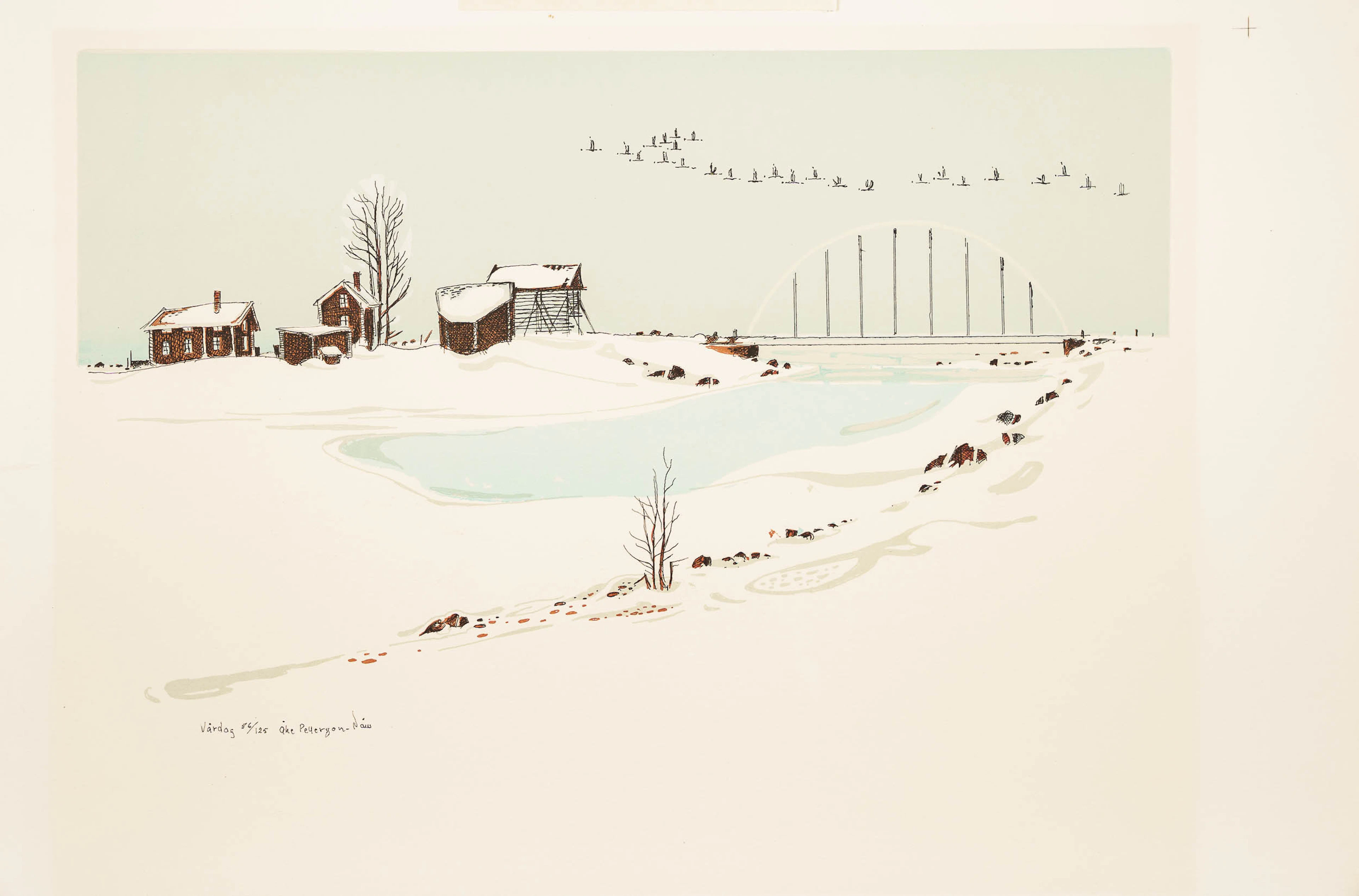 ÅKE PETTERSSON-NÅW. Färglitografi, "Vårdag", Signerad och numrerad 56/125.
