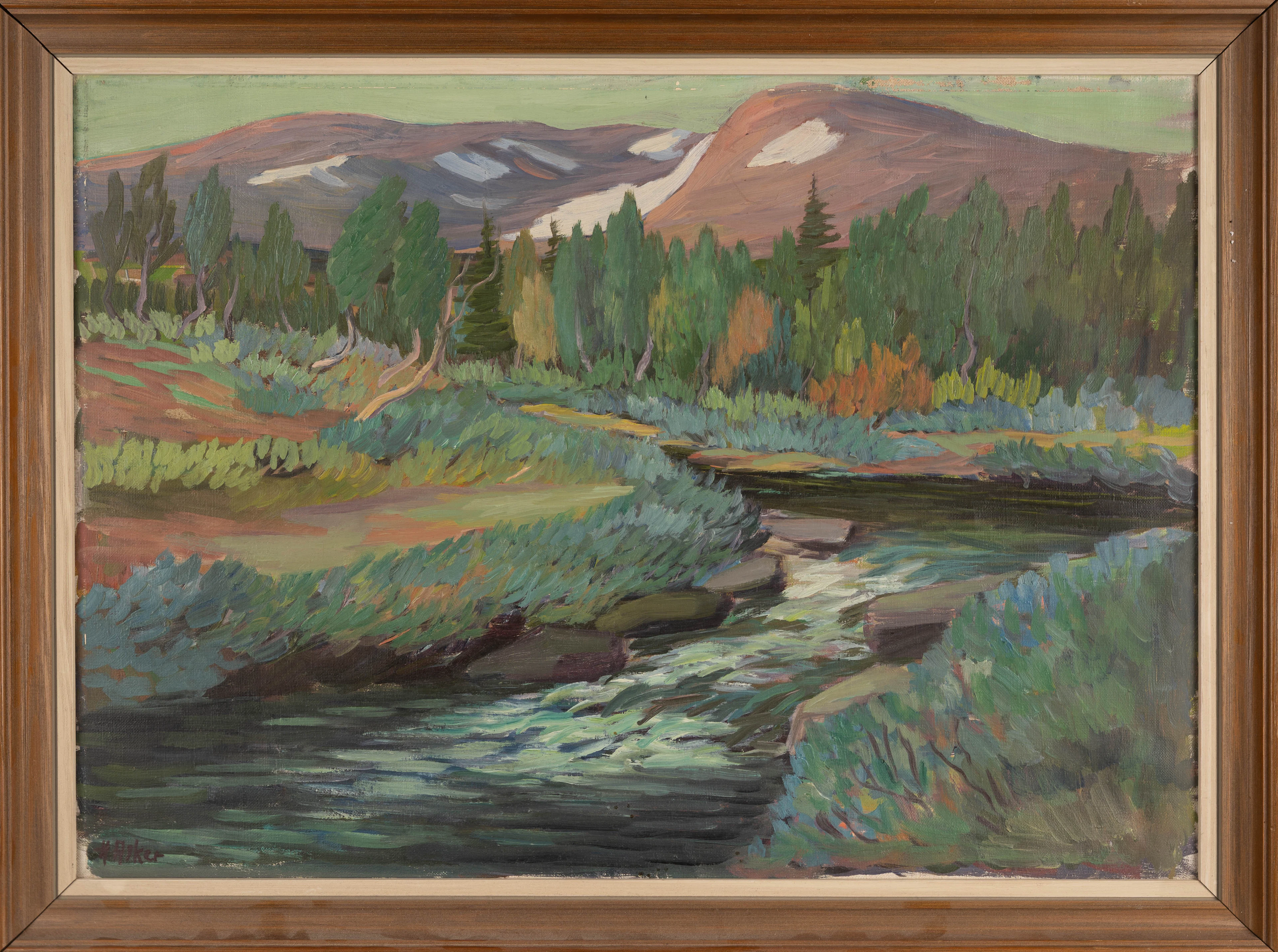 HELGE ASKER. Olja på duk "Landskapsmotiv" signerad, 1900-tal.