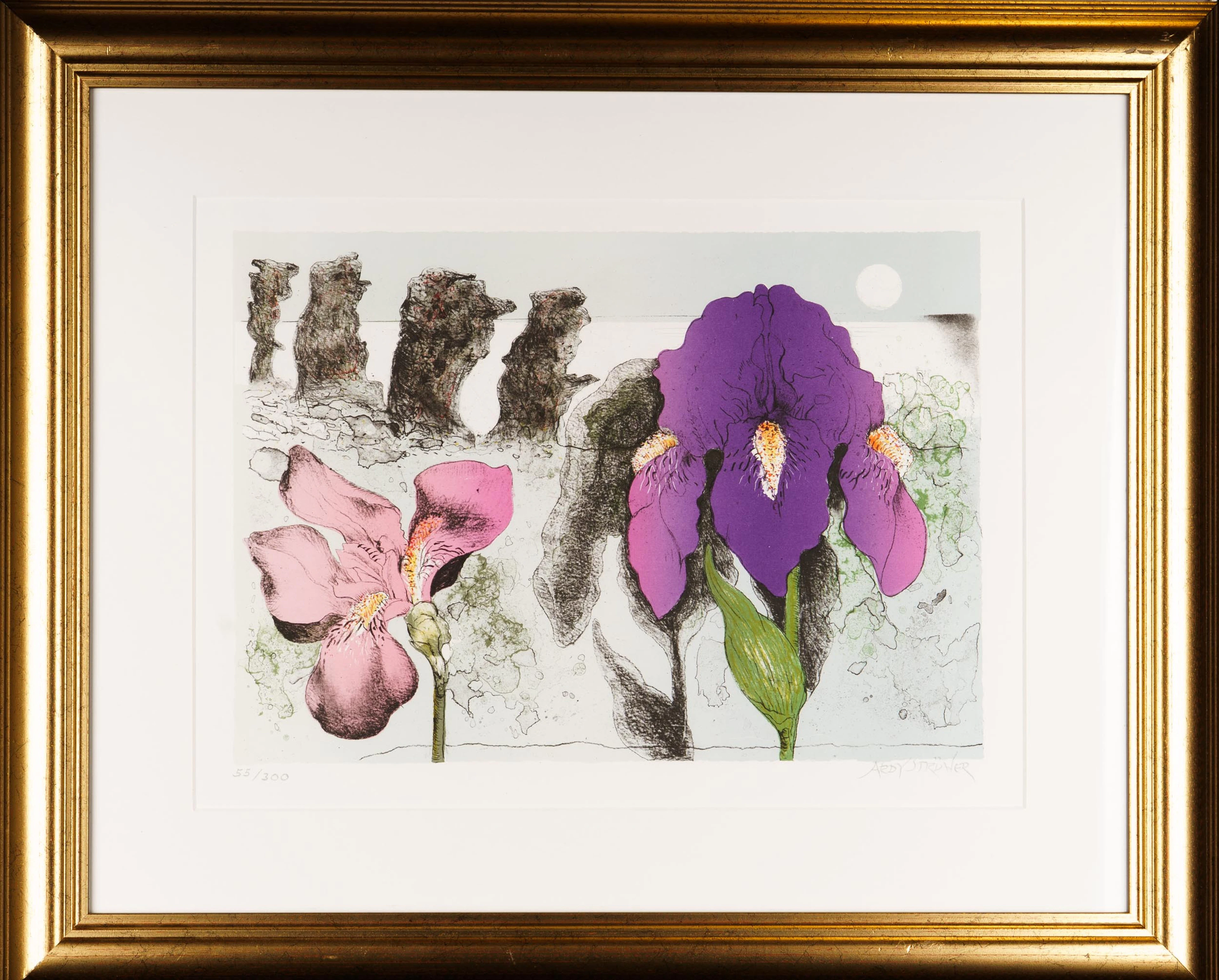 ARDY STRÜWER. Färglitografi, blommor.