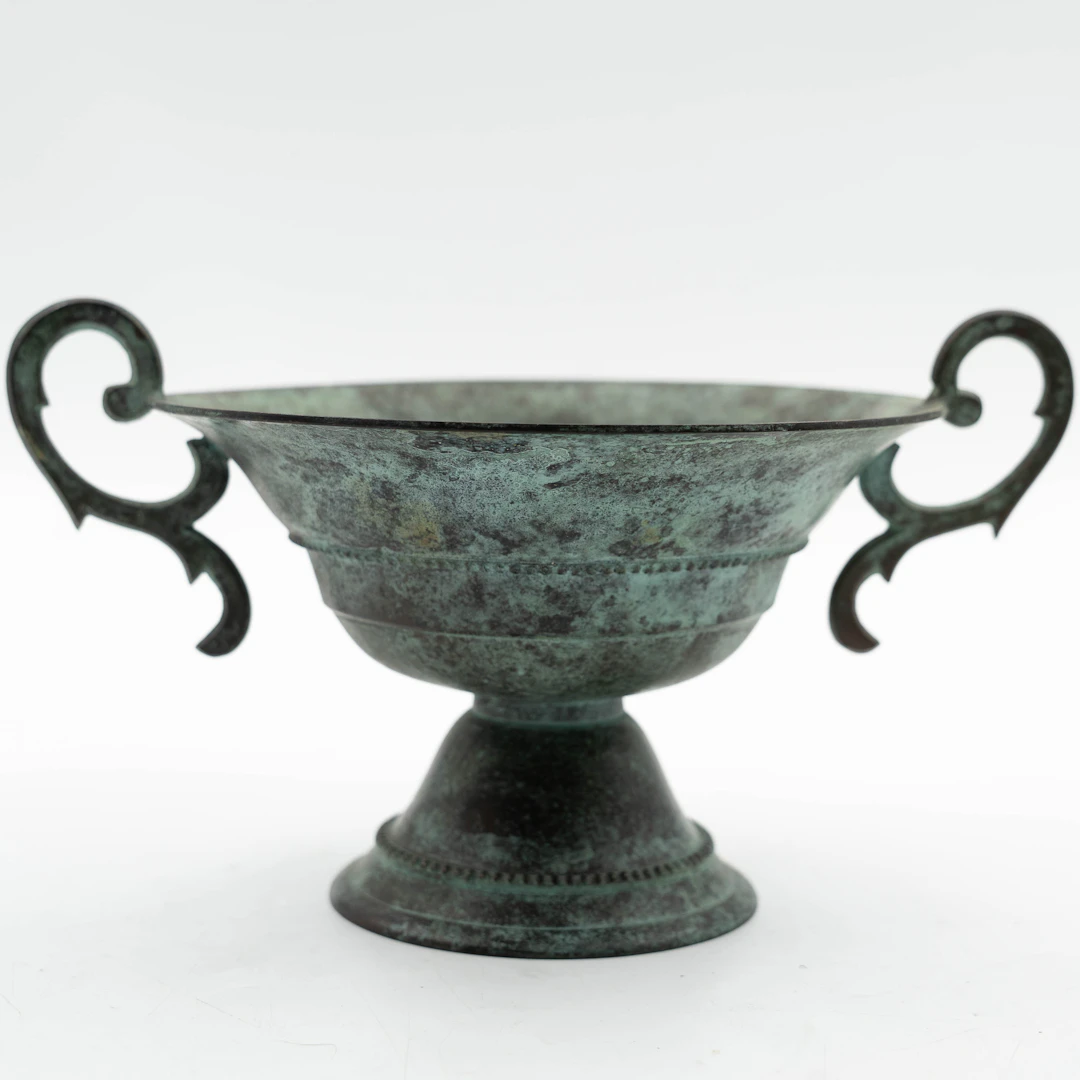 SKÅL PÅ FOT, brons, art deco, Ystad metall, 1900-tal.