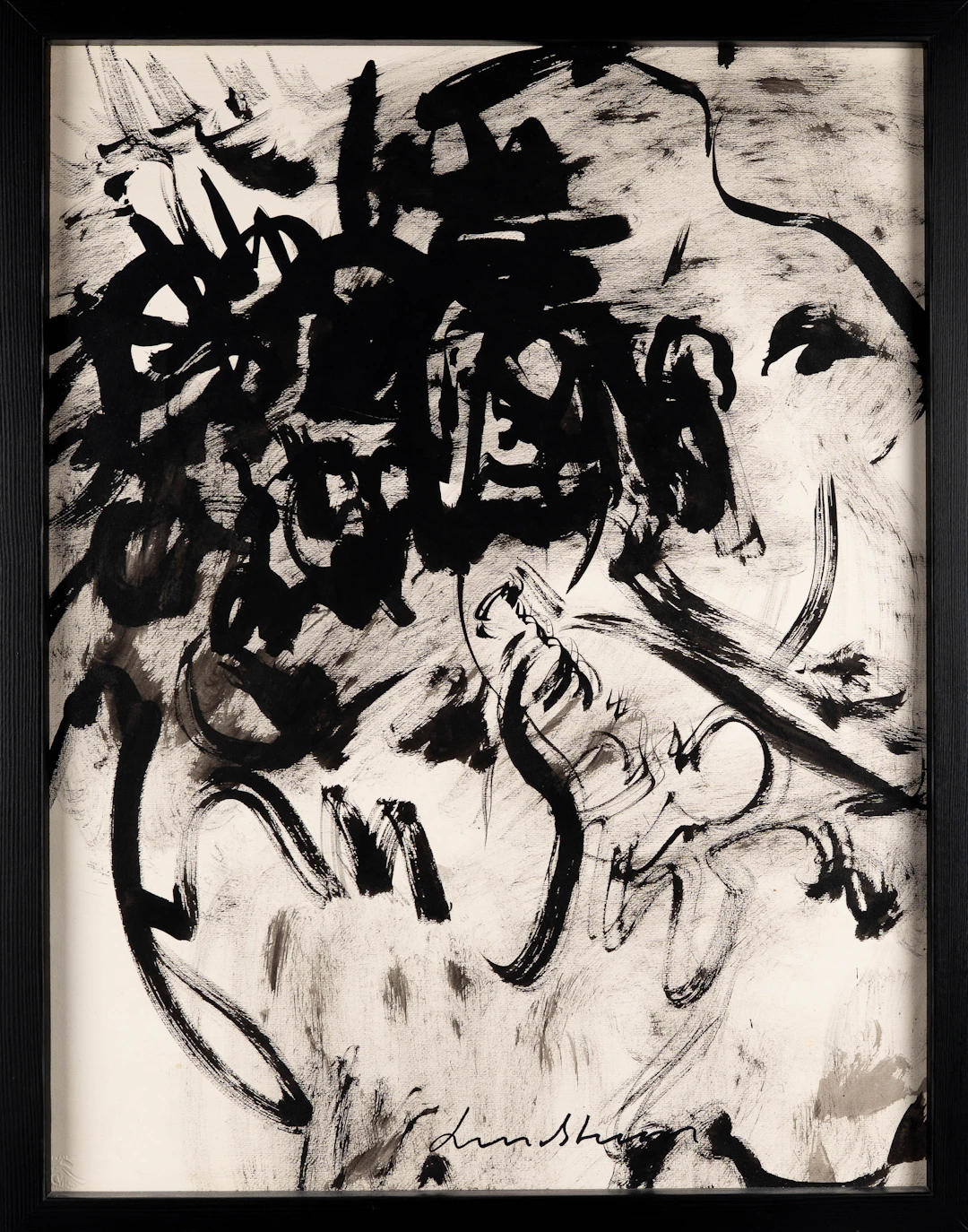 BENGT LINDSTRÖM. Akryl på papper "Abstrakt komposition" Signerad 1900-tal.