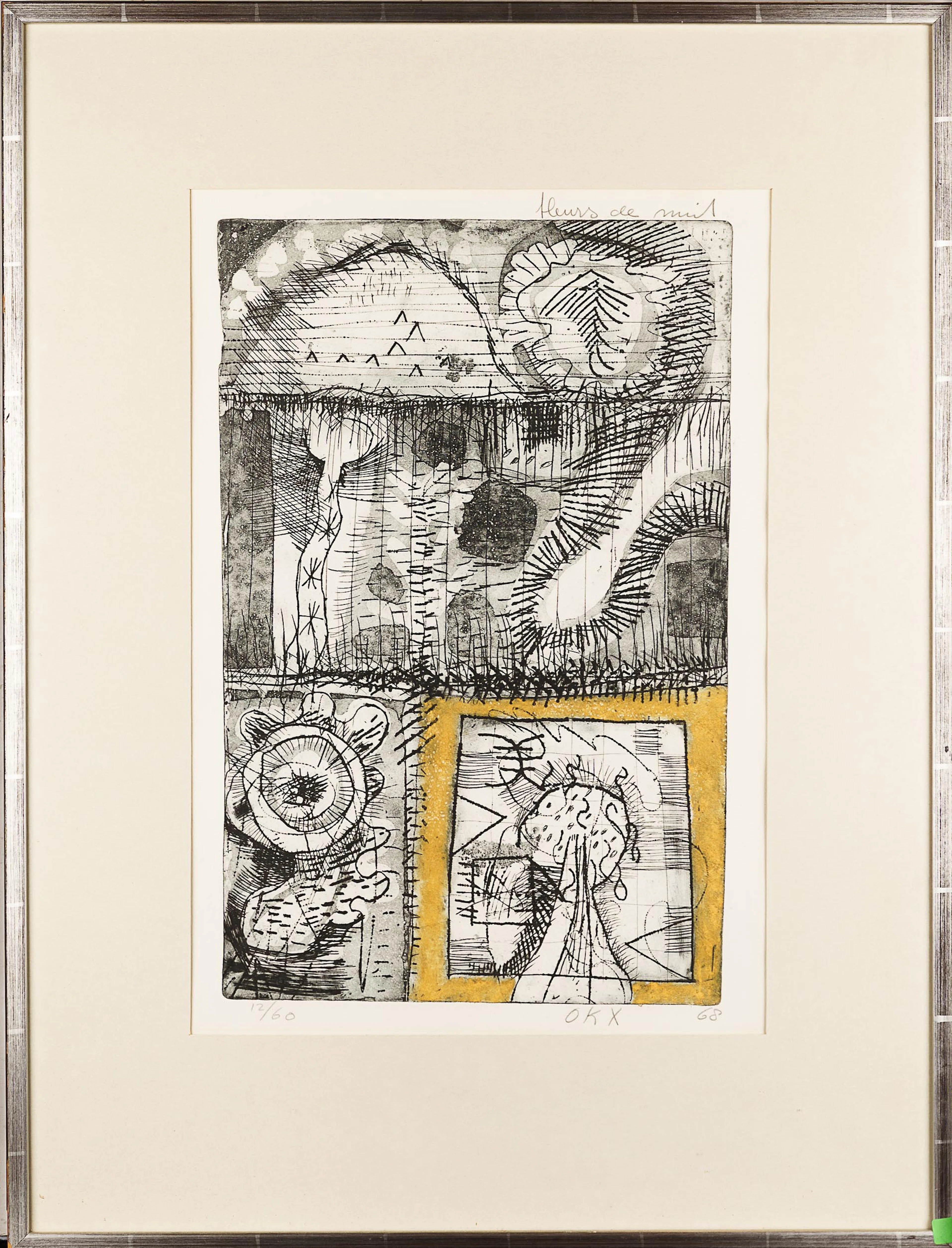 KEES OKX. Aquatintetsning, Signerad & numrerad: 12/60 samt daterad: 1968.