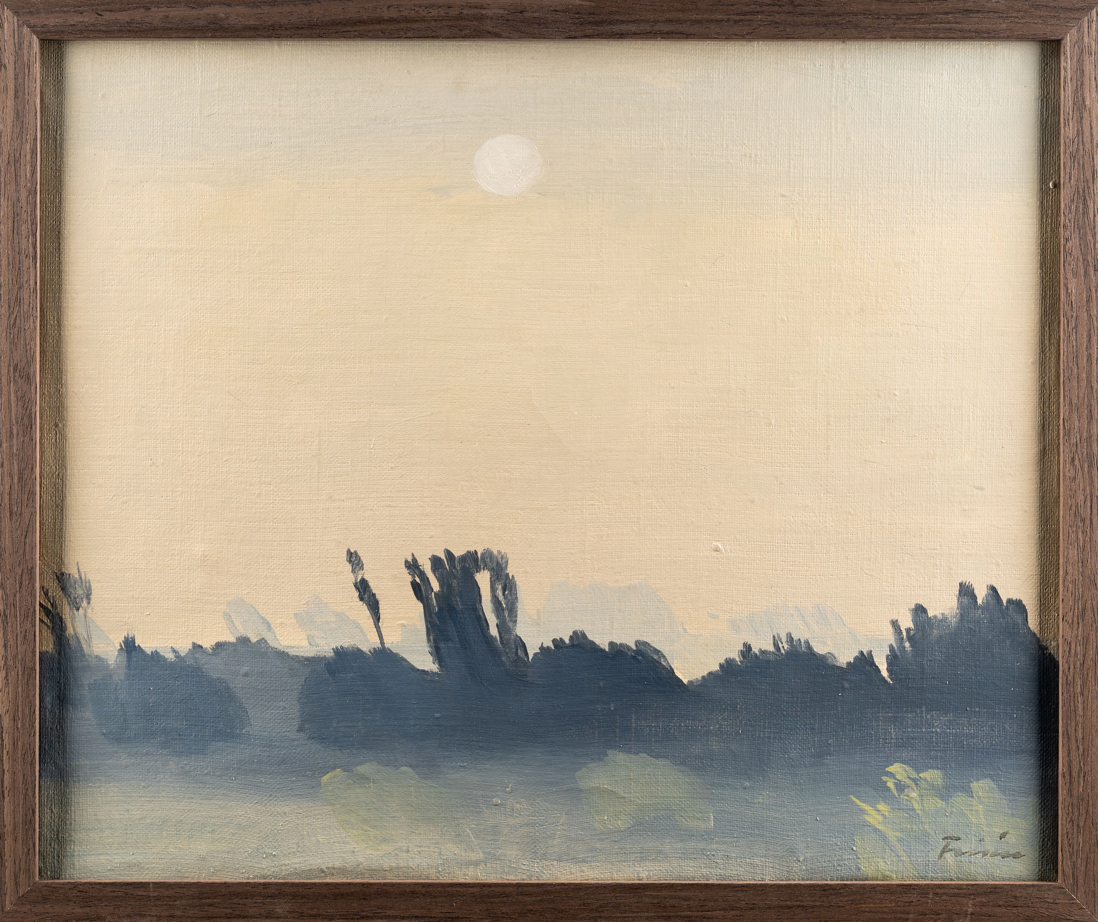 VERA FRISÉN. Olja på duk, Månskensnatt, 1900-tal.