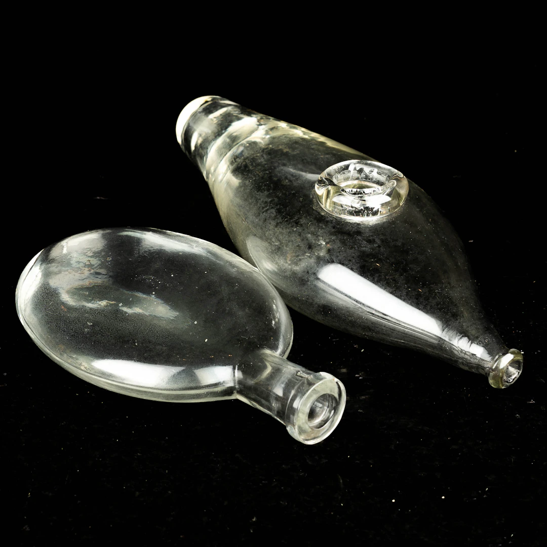 MJÖLKGLAS, amning, Berga, apoteksglas, 1900tal. (2delar).