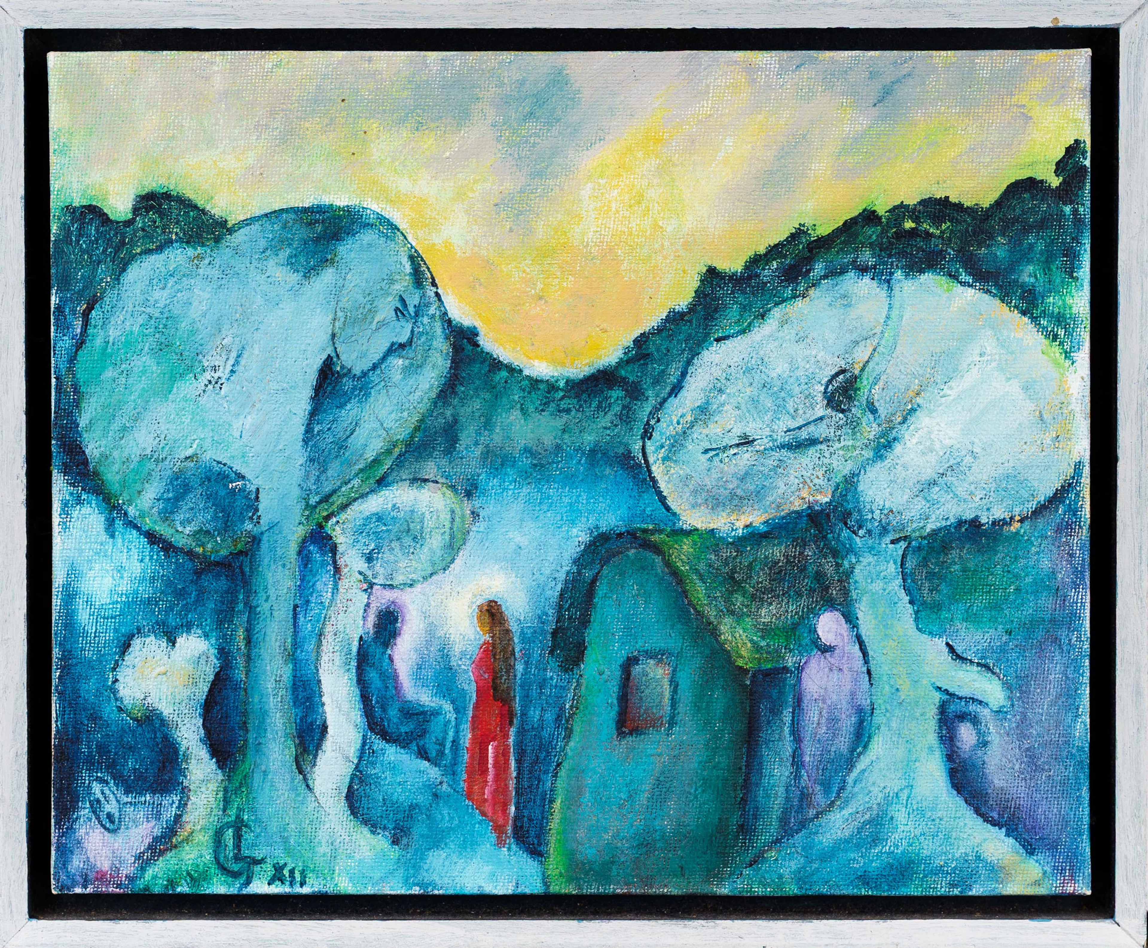 LEIF GRANEHEIM. Olja på duk-pannå, Idyll-motiv, Signerad.