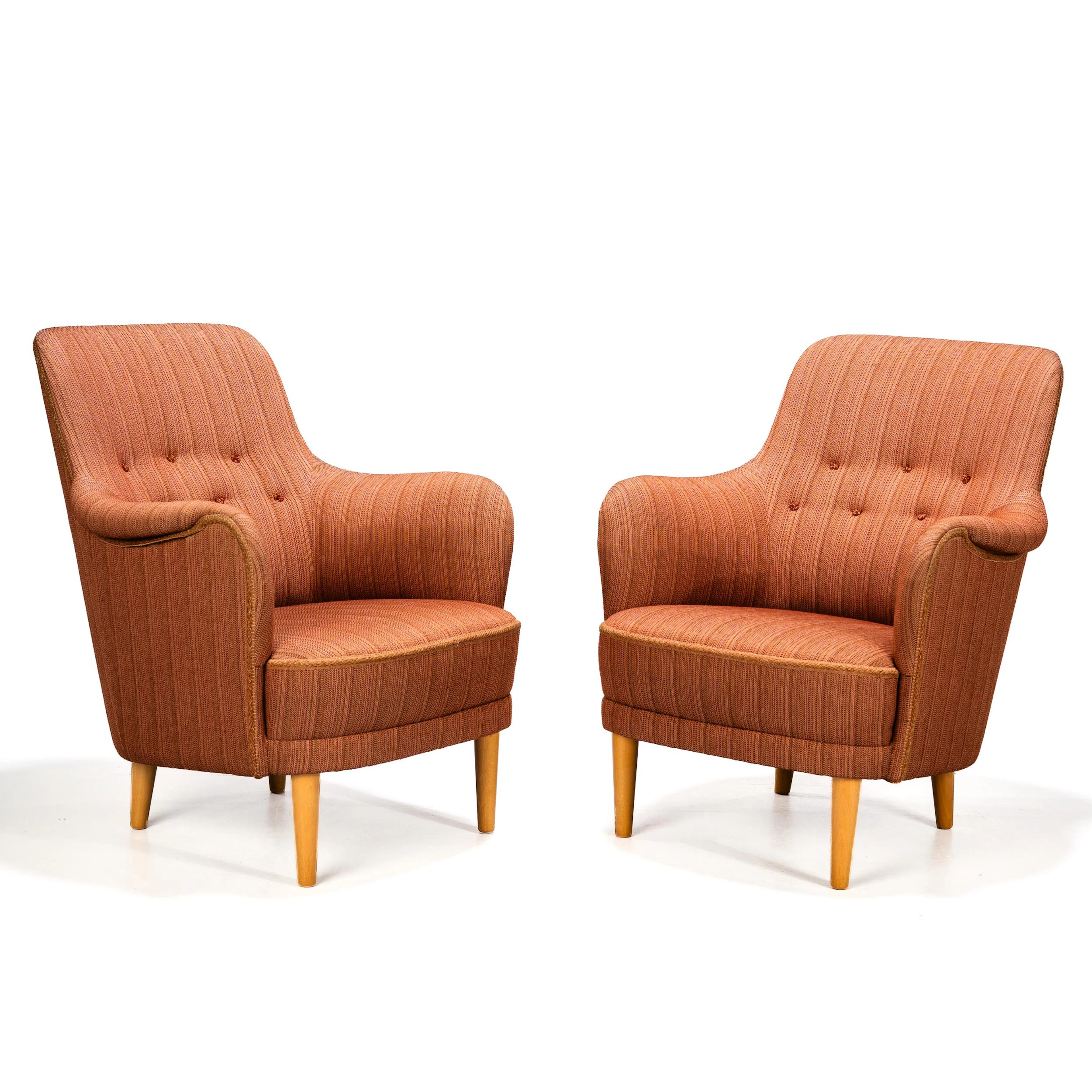 CARL MALMSTEN. Fåtöljer, Ett Par, "Samsas". O.H Sjögren, 1960-tal.