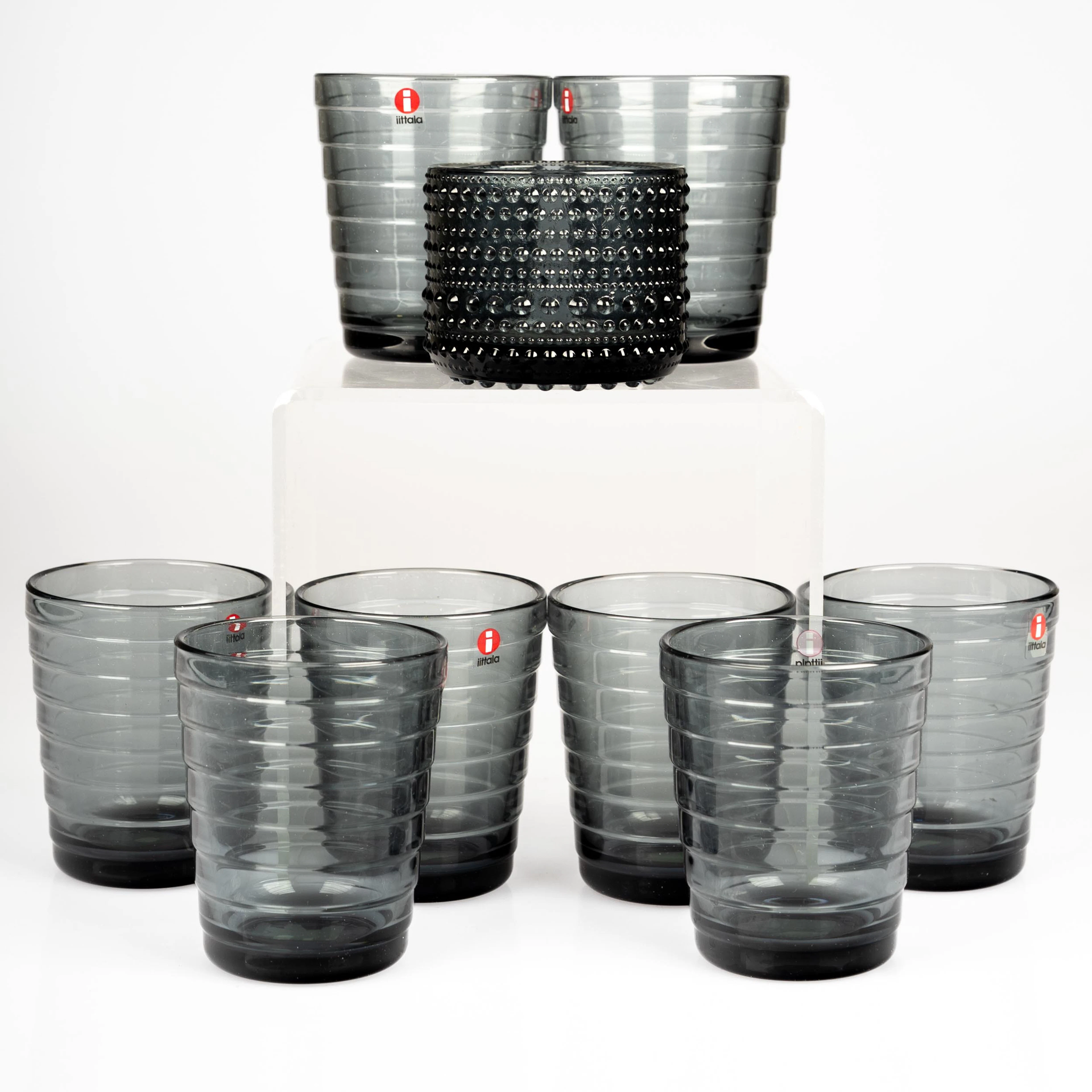 AINO AALTO. SAMT OIVA TOIKKA. Glas & ljuslytka, "Aqua" & "Kastehelmi"