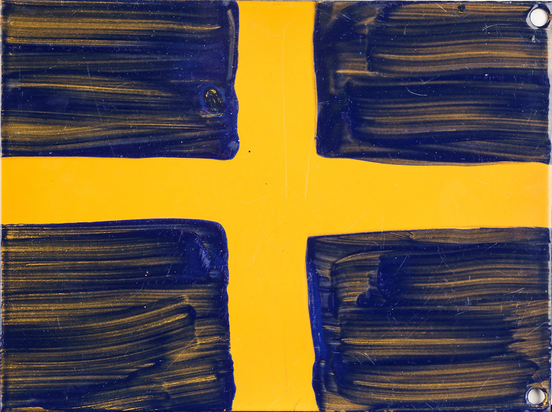 BENGT BERGLUND. Emaljmålning på plåt, Osignerad, Gustavsberg 1900-tal