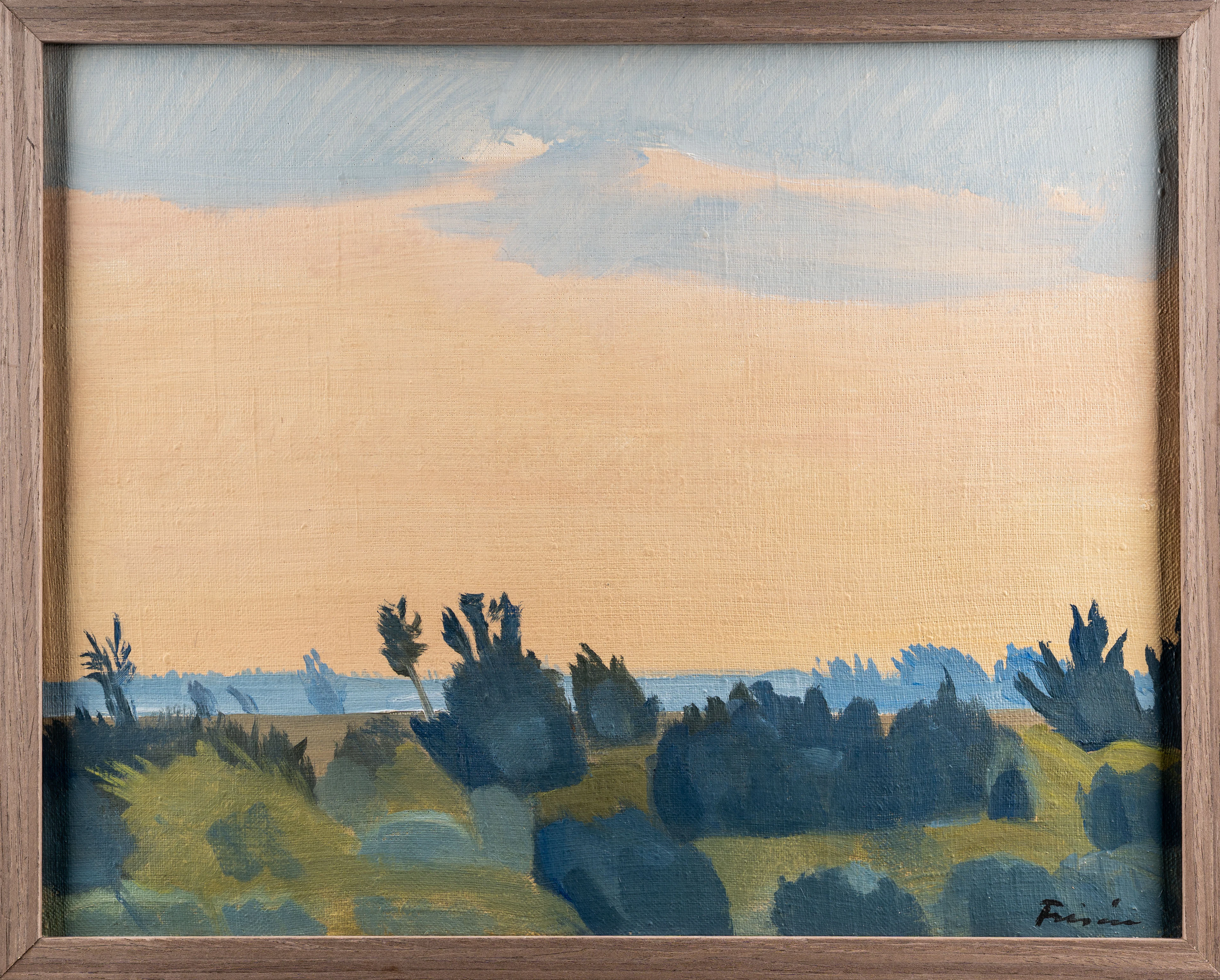 VERA FRISÉN. Olja på duk, Landskapsmotiv, Signerad, 1900-tal.