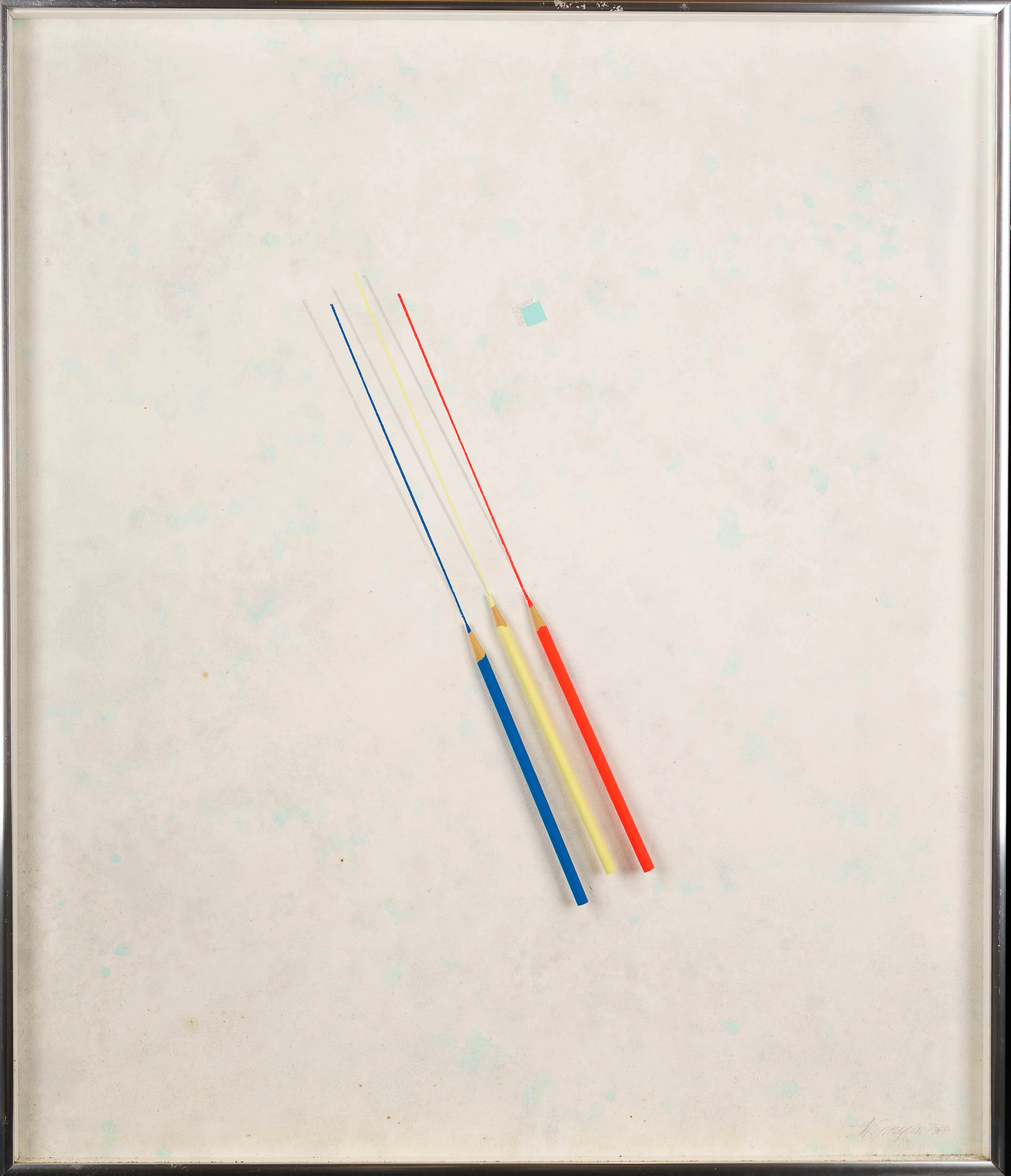 WERNER GREGORI. Collage / blandteknik på papper, Signerad, 1986.
