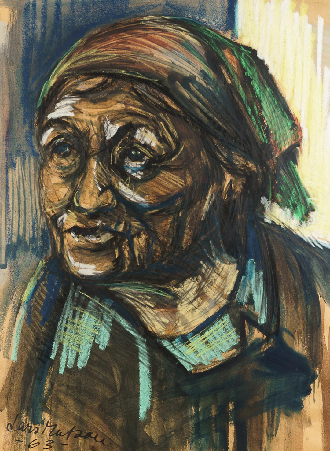 LARS MATSON. Blandteknik på papper, signerad, daterad 1963.