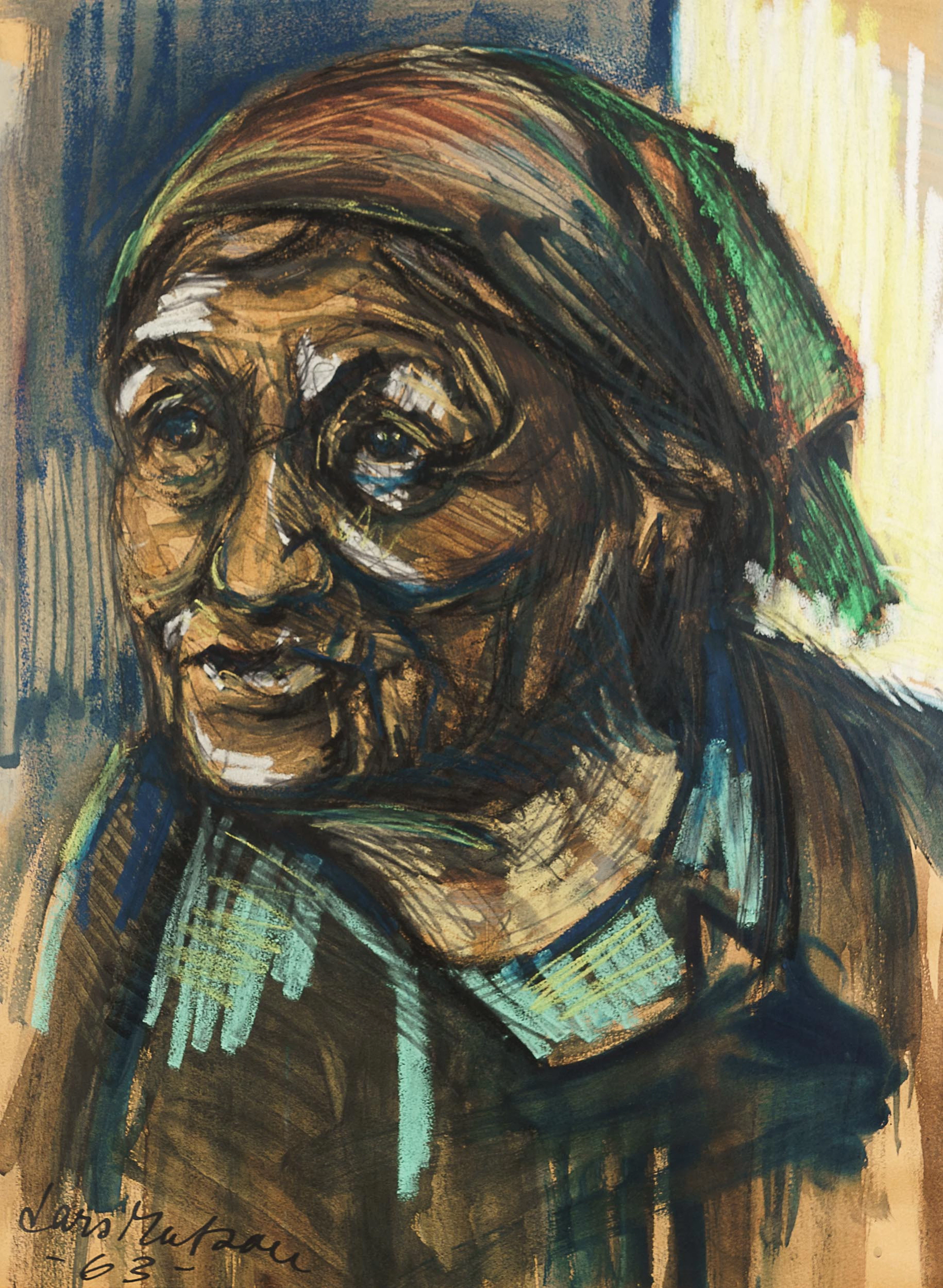 LARS MATSON. Blandteknik på papper, signerad, daterad 1963.