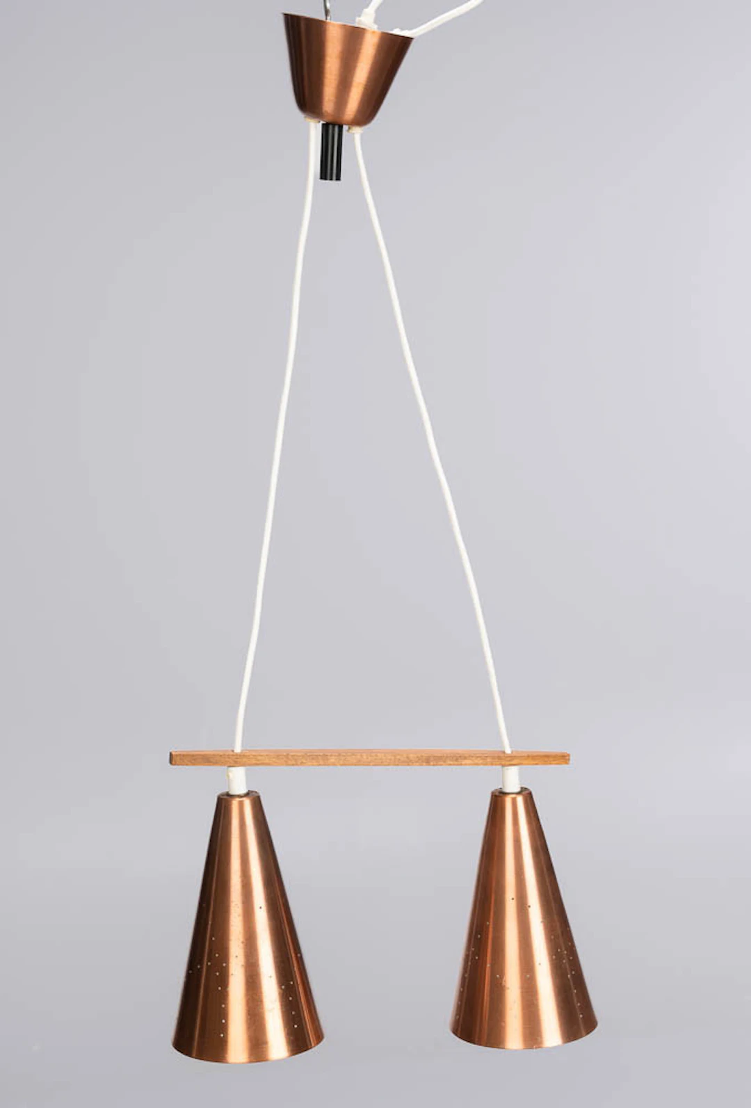 TAKLAMPA, Koppar, Teak, 1960-tal.