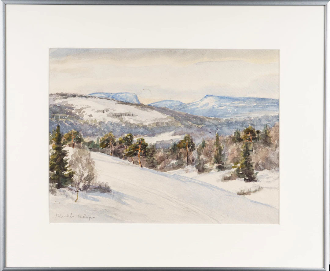 KARL TIRÉN. TILLSKRIVEN. Akvarell "Blackås Enånger".