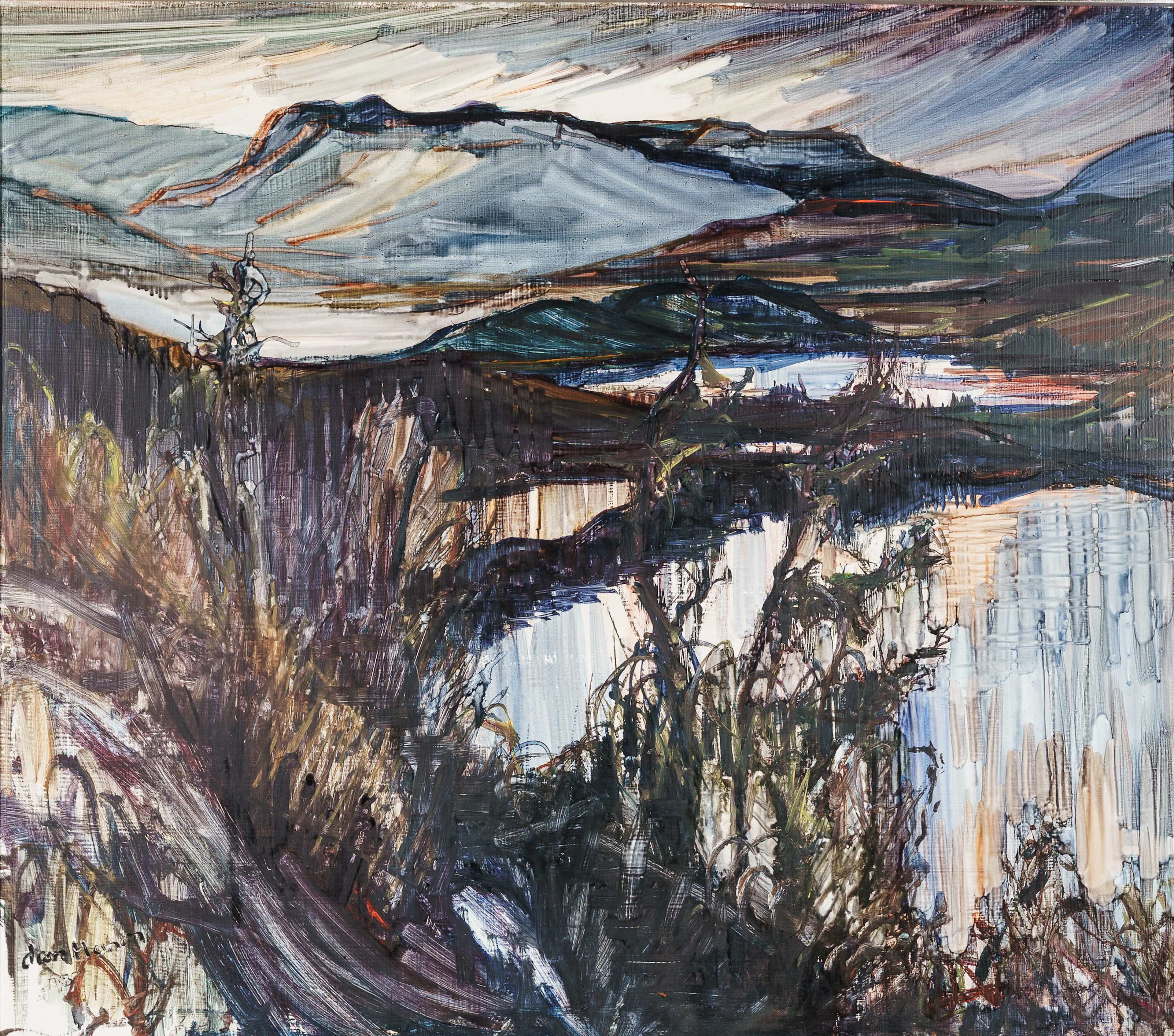 LARS MATSON. Olja på pannå, "Midsommarnatt", Signerad.