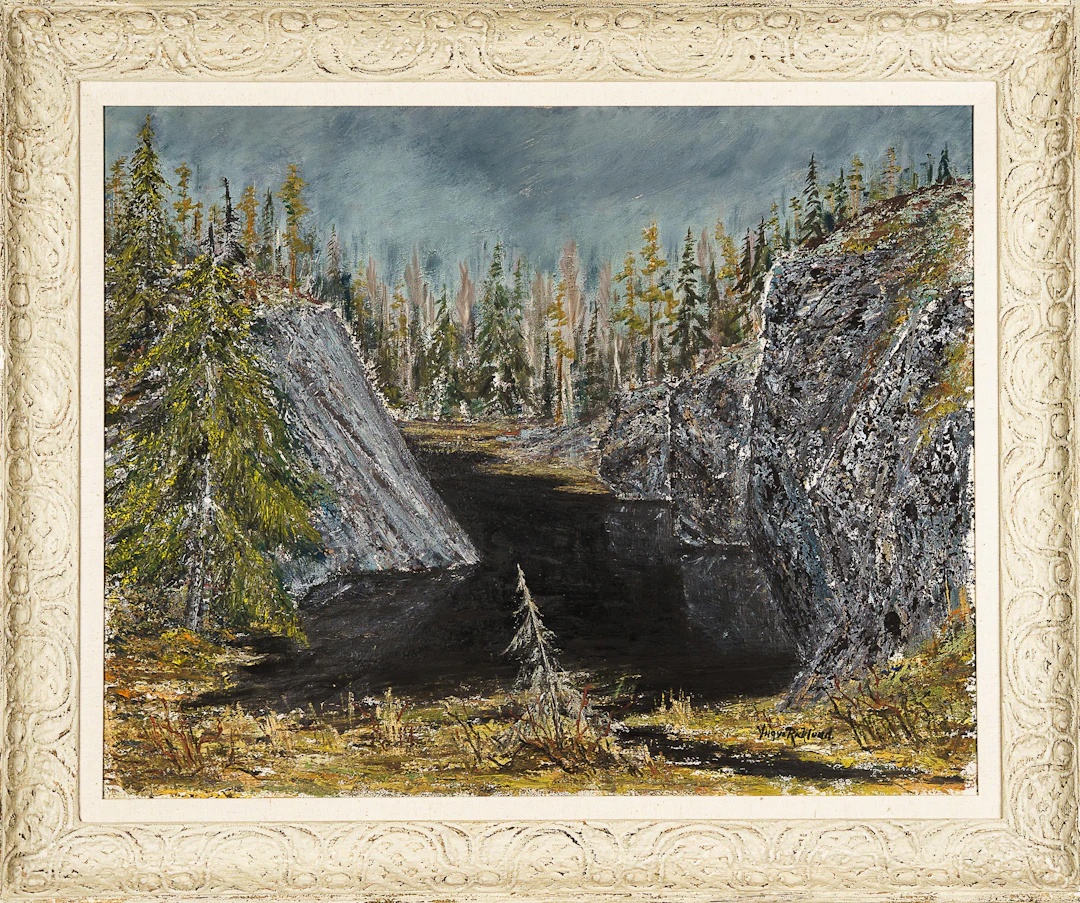 YNGVE RICKLUND. Olja på pannå, landskapsmotiv, signerad 1900-tal.
