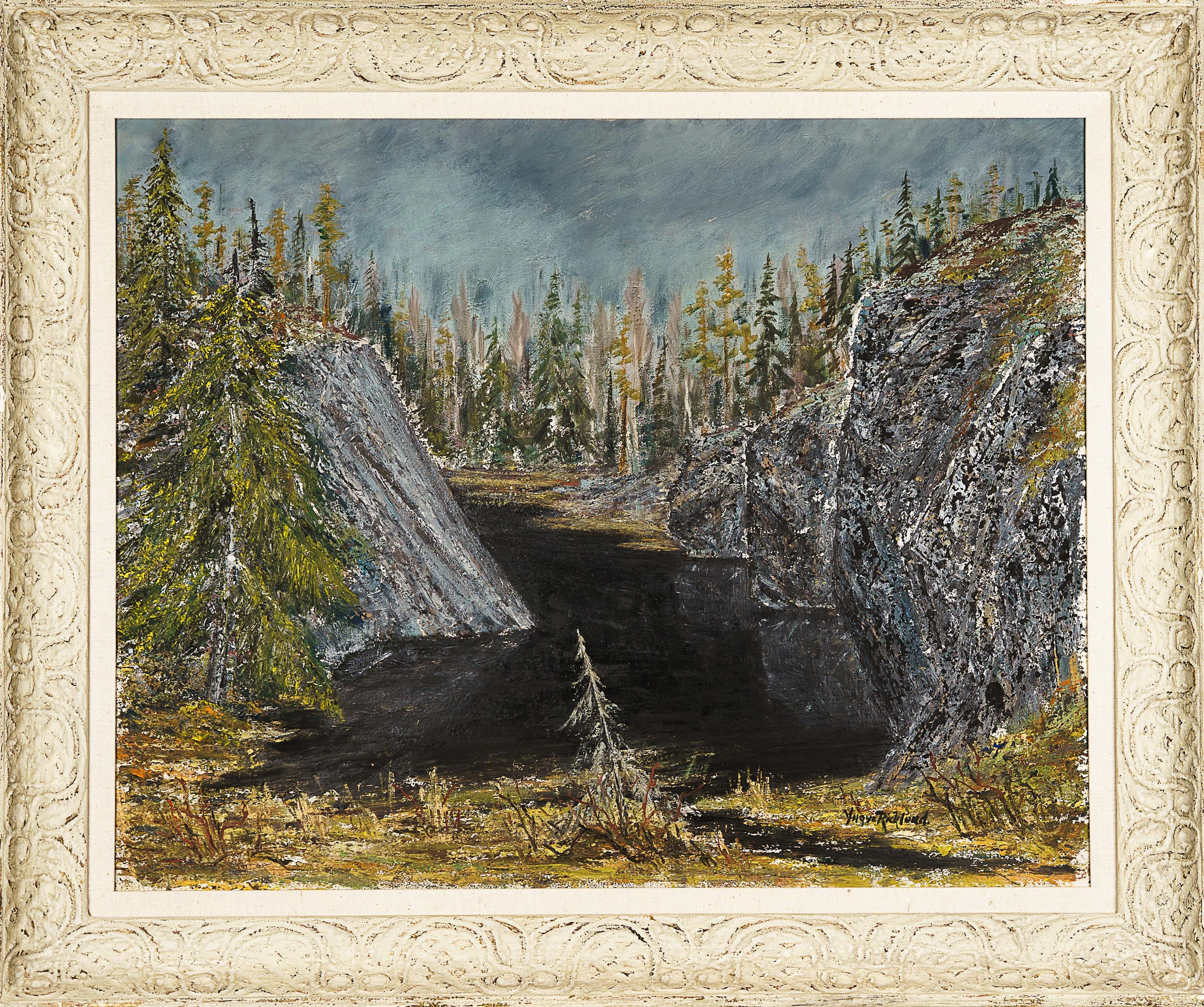 YNGVE RICKLUND. Olja på pannå, landskapsmotiv, signerad 1900-tal.