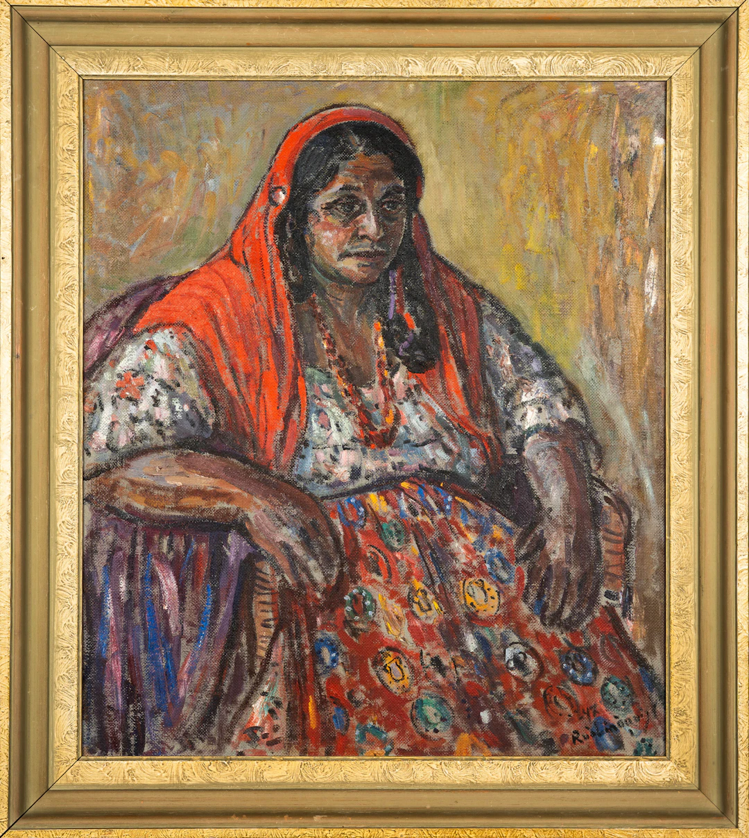 RUDOLF LINDQVIST. Olja på pannå, porträtt, signerad, daterad 1947.