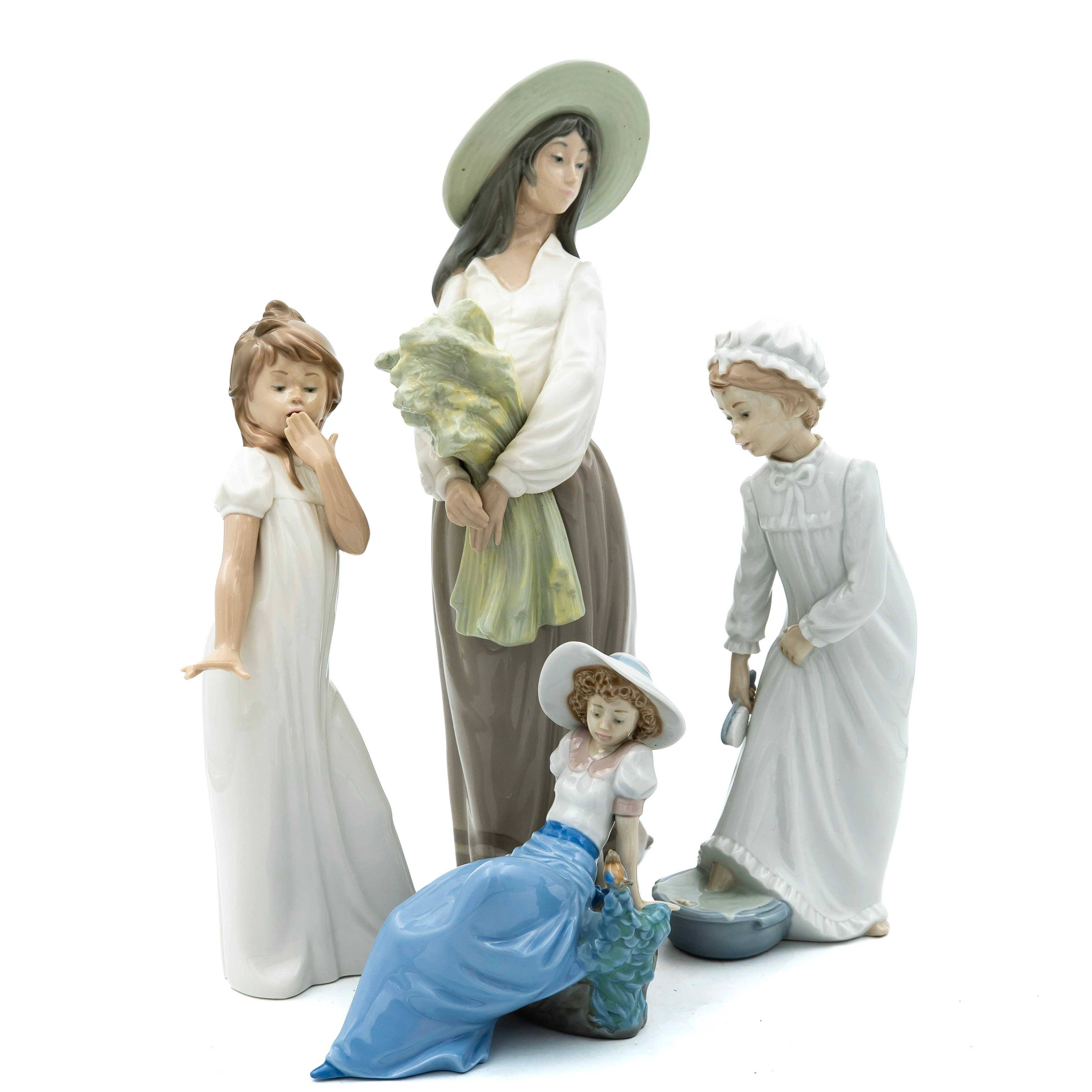 FIGURINER, Porslin, 4 st. Nao, Lladro, Spanien.