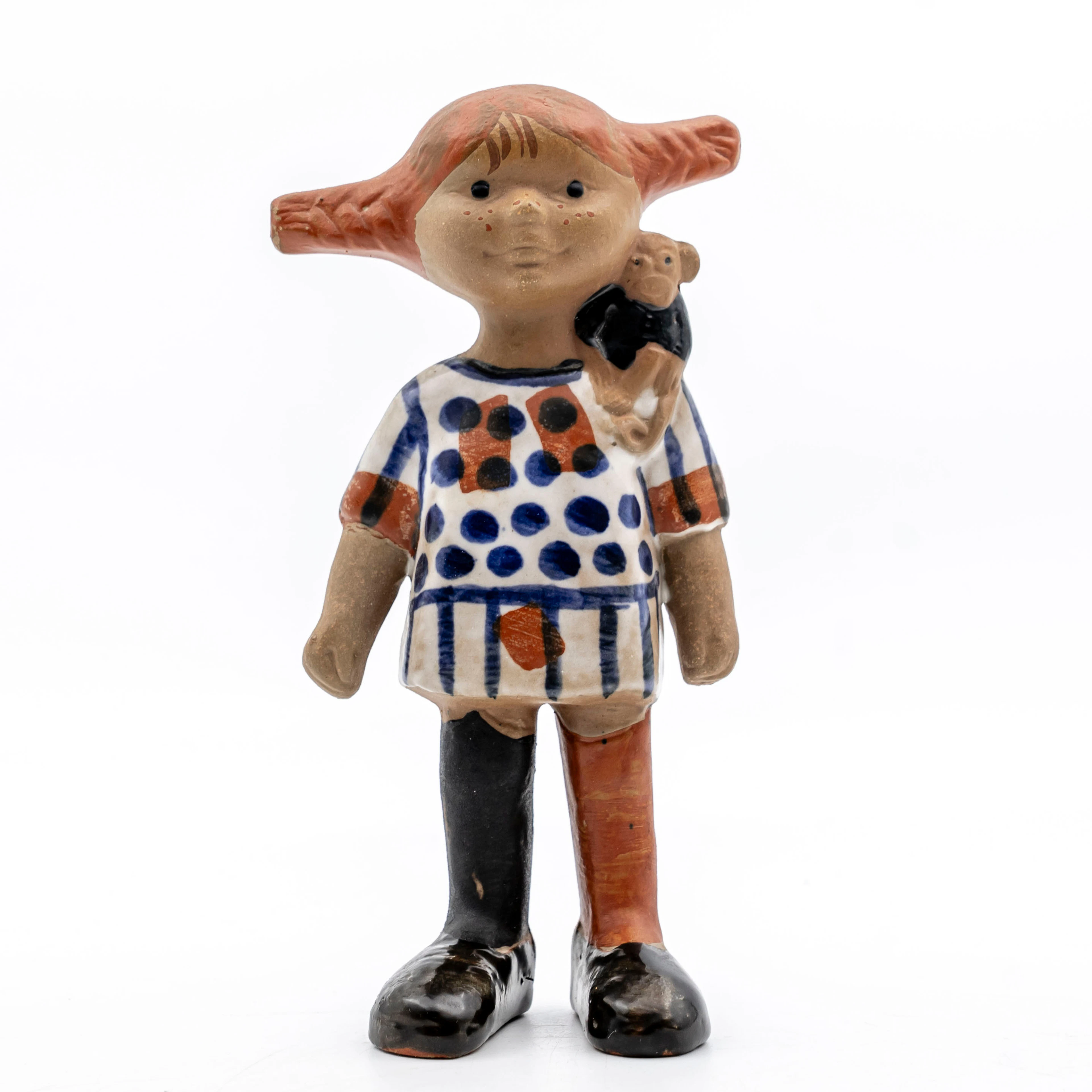 LISA LARSSON. Figurin, Lergods, "Pippi Långstrump", Gustavsberg.