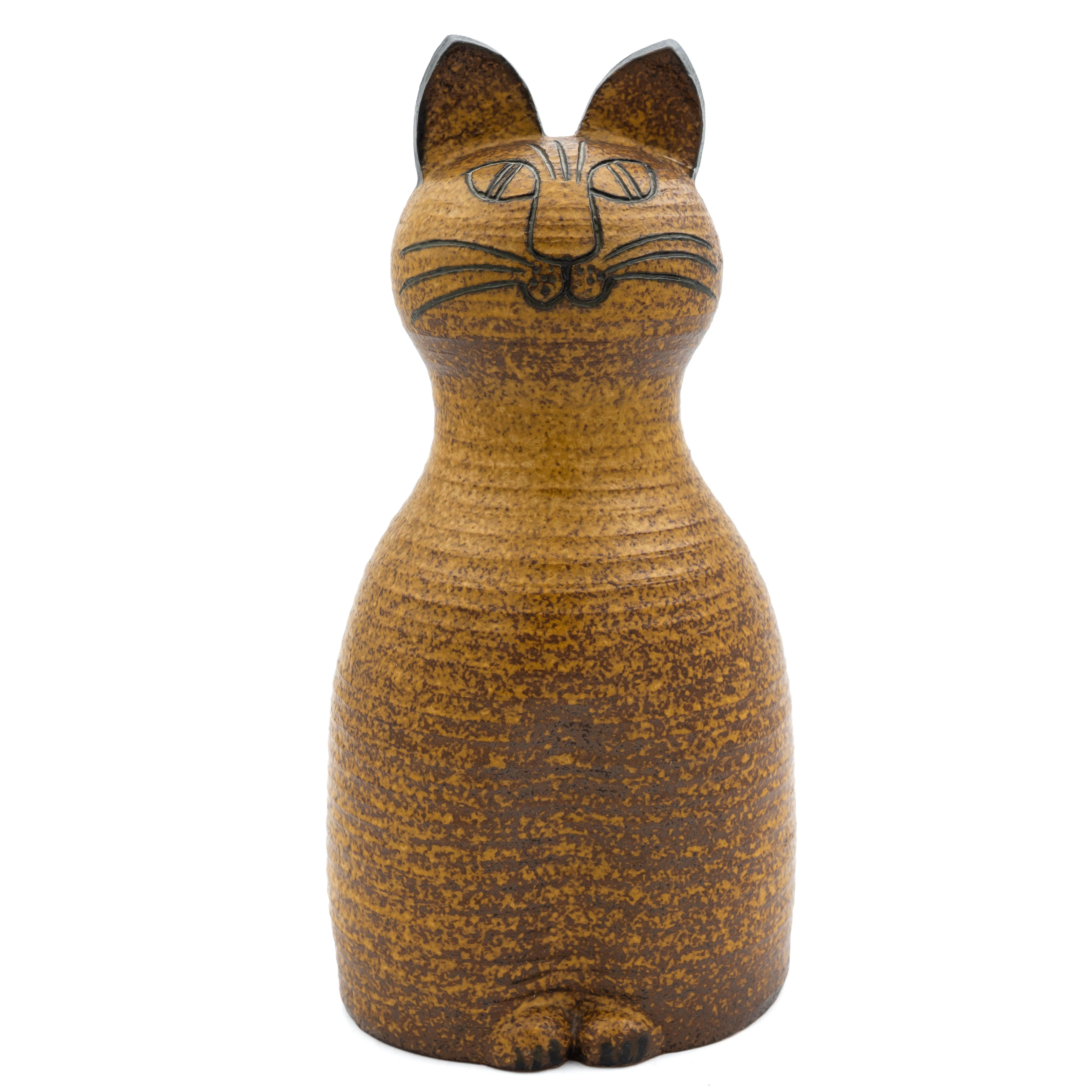 LISA LARSON. Skulptur / Figurin, Katt, Gustavsberg, Signerad 1900-tal.
