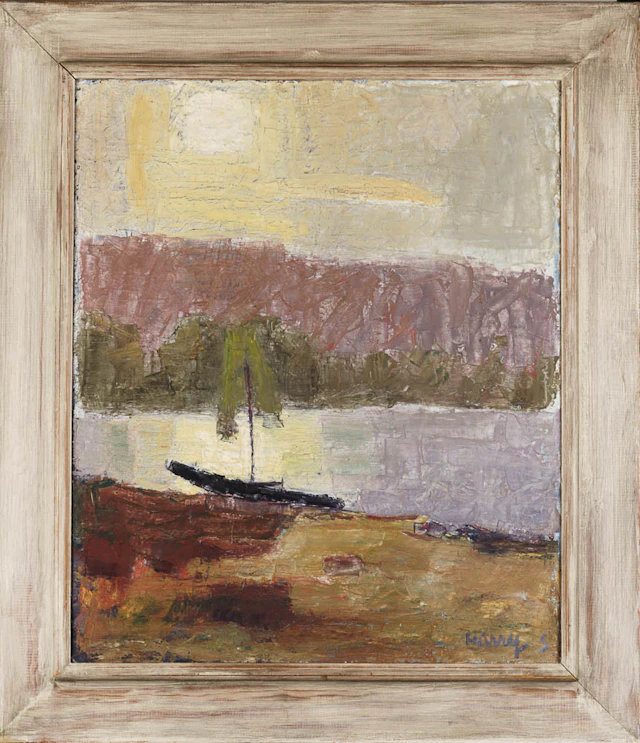 HARRY SANDBERG. Olja på duk, "Vildmarksvår", Signerad.